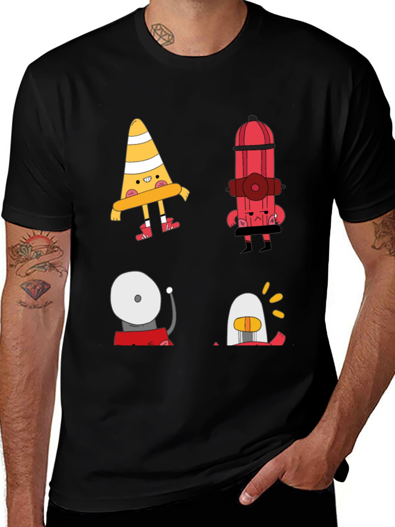 Variant 16 of Cartoon Emergency Crew Black T-Shirt