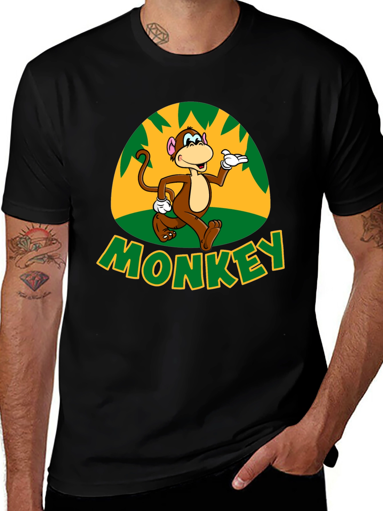 Variant 10 of Fun Monkey Graphic T-Shirt - Casual Black Tee