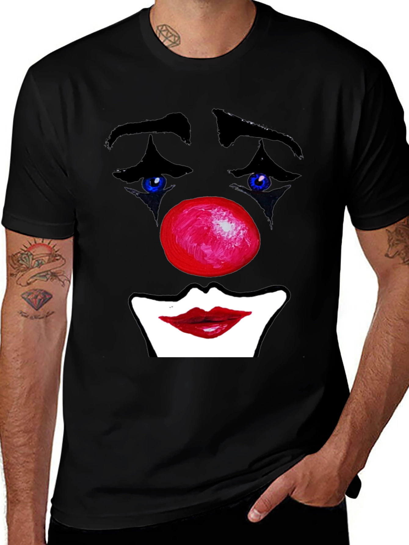 Variant 23 of Sad Clown Graphic Tee - Unique Design