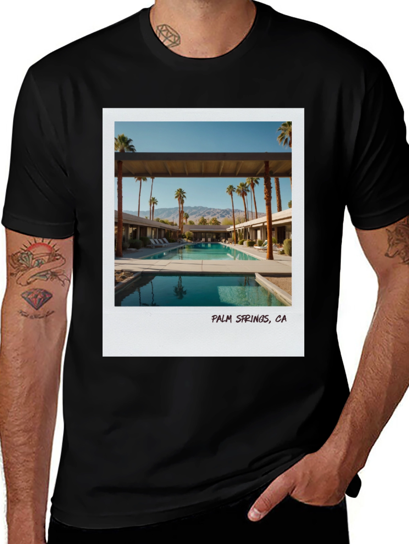 Palm Springs CA Graphic Tee - Retro Resort Style