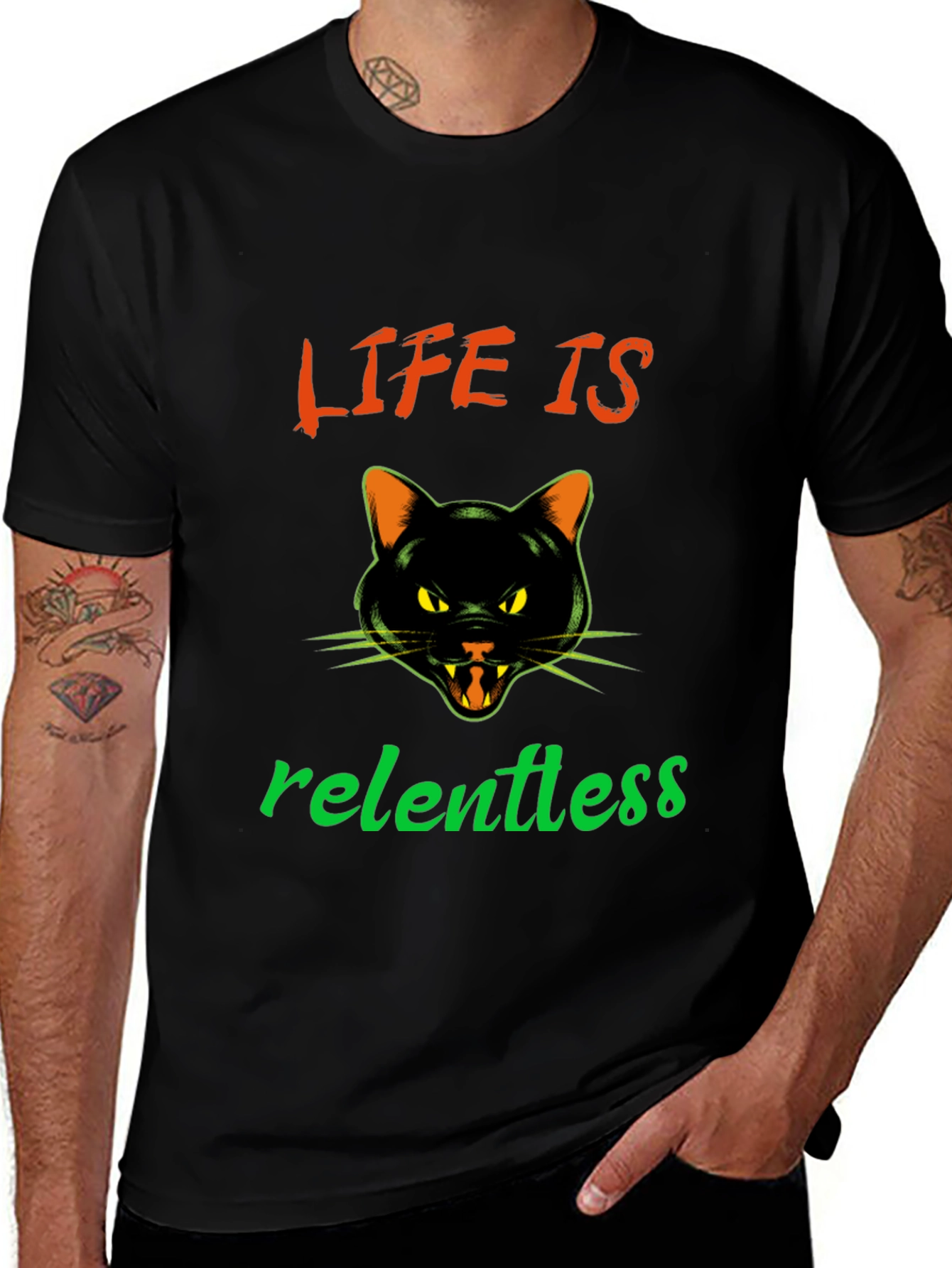 Life is Relentless Cat T-Shirt