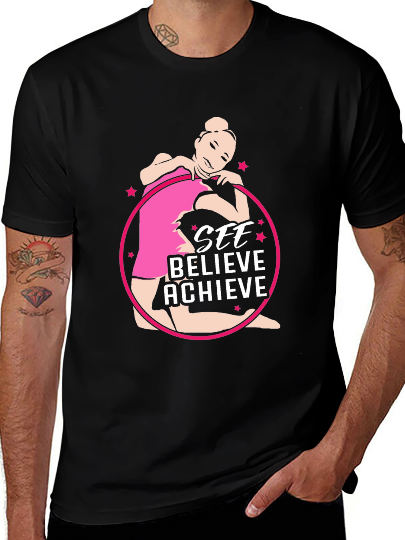 Black See Believe Achieve Gymnast Tee main image