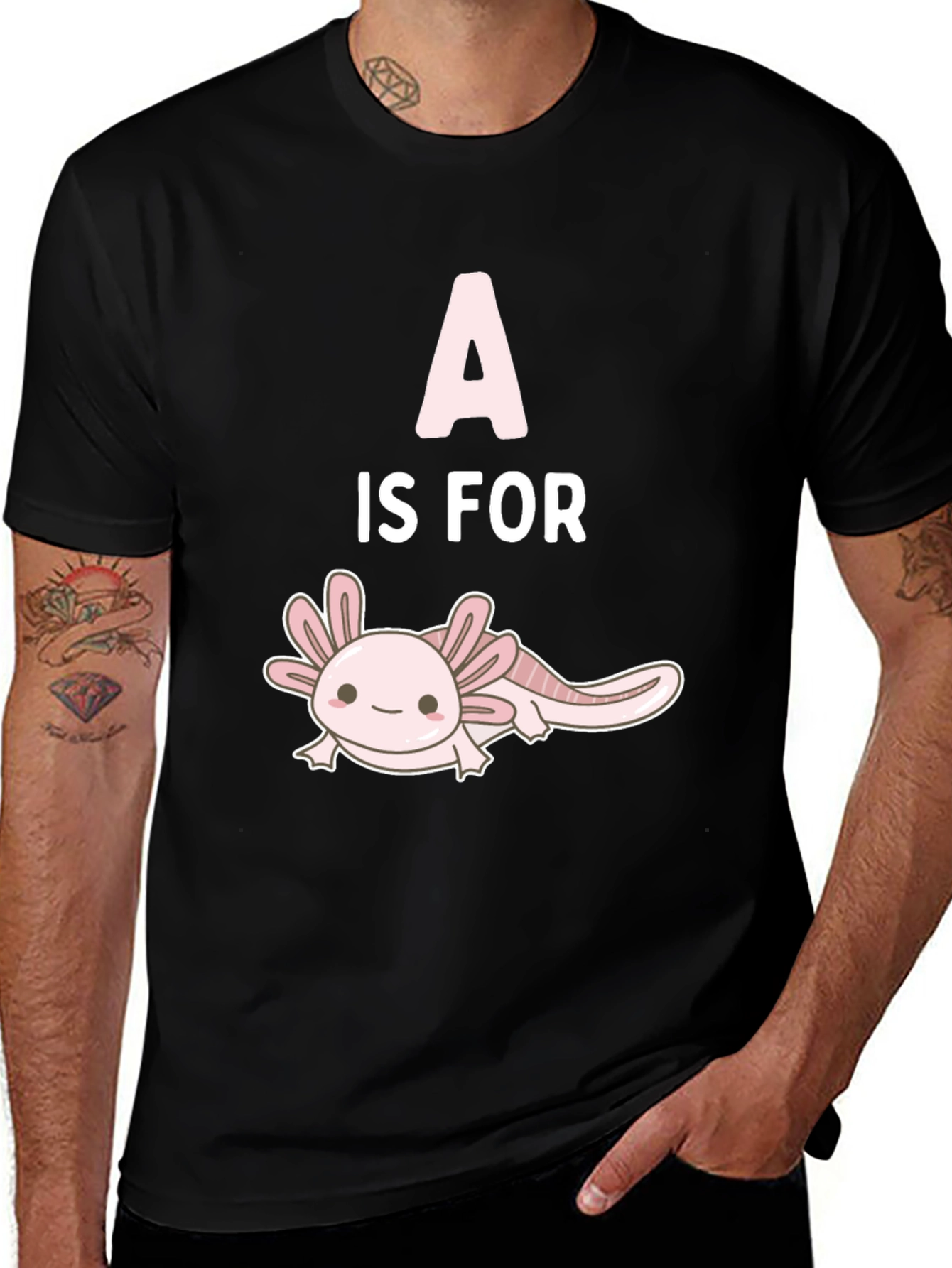 Variant 28 of Axolotl A is For Cute Black T-Shirt