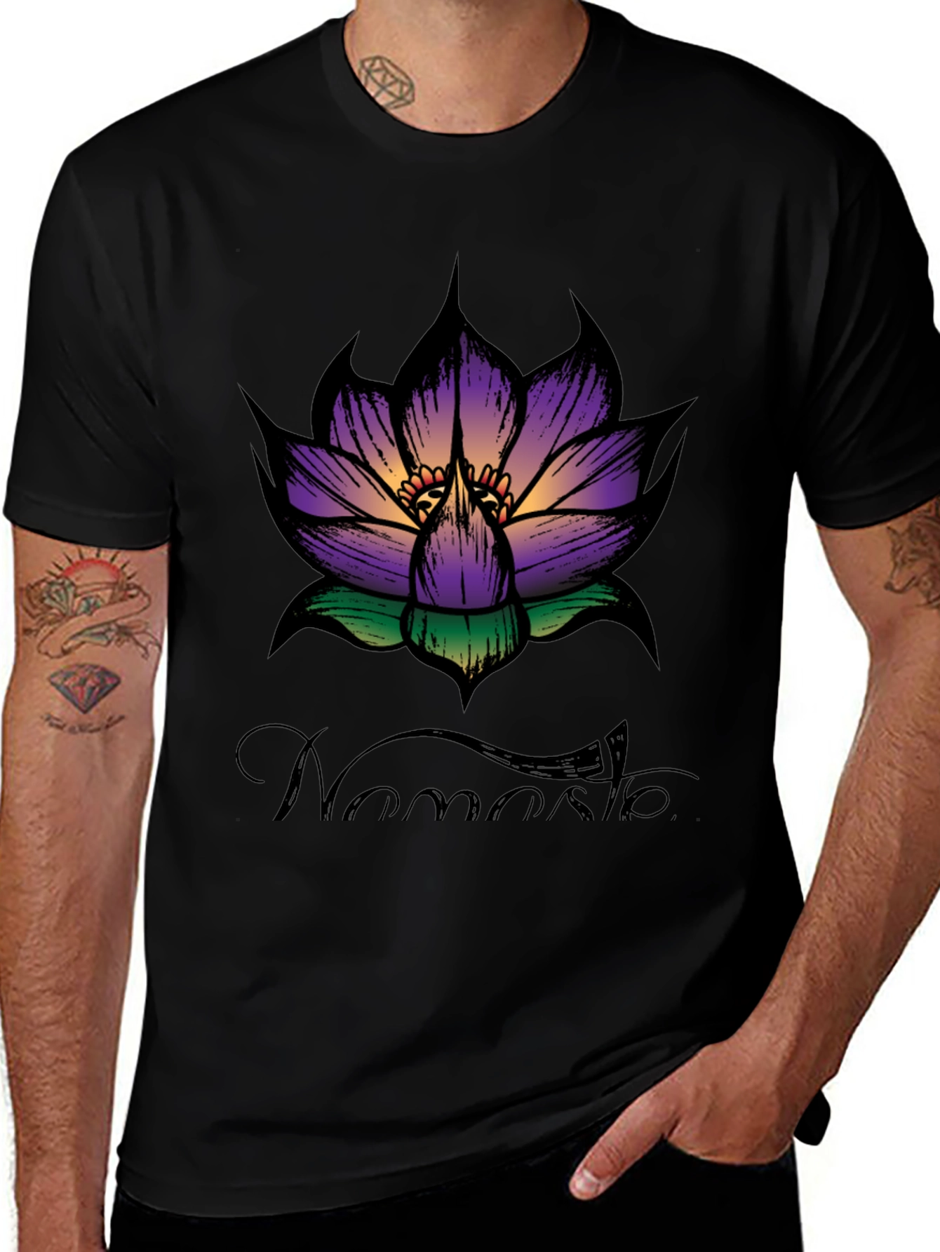Variant 27 of Lotus Namaste Graphic Tee - Relaxed Fit