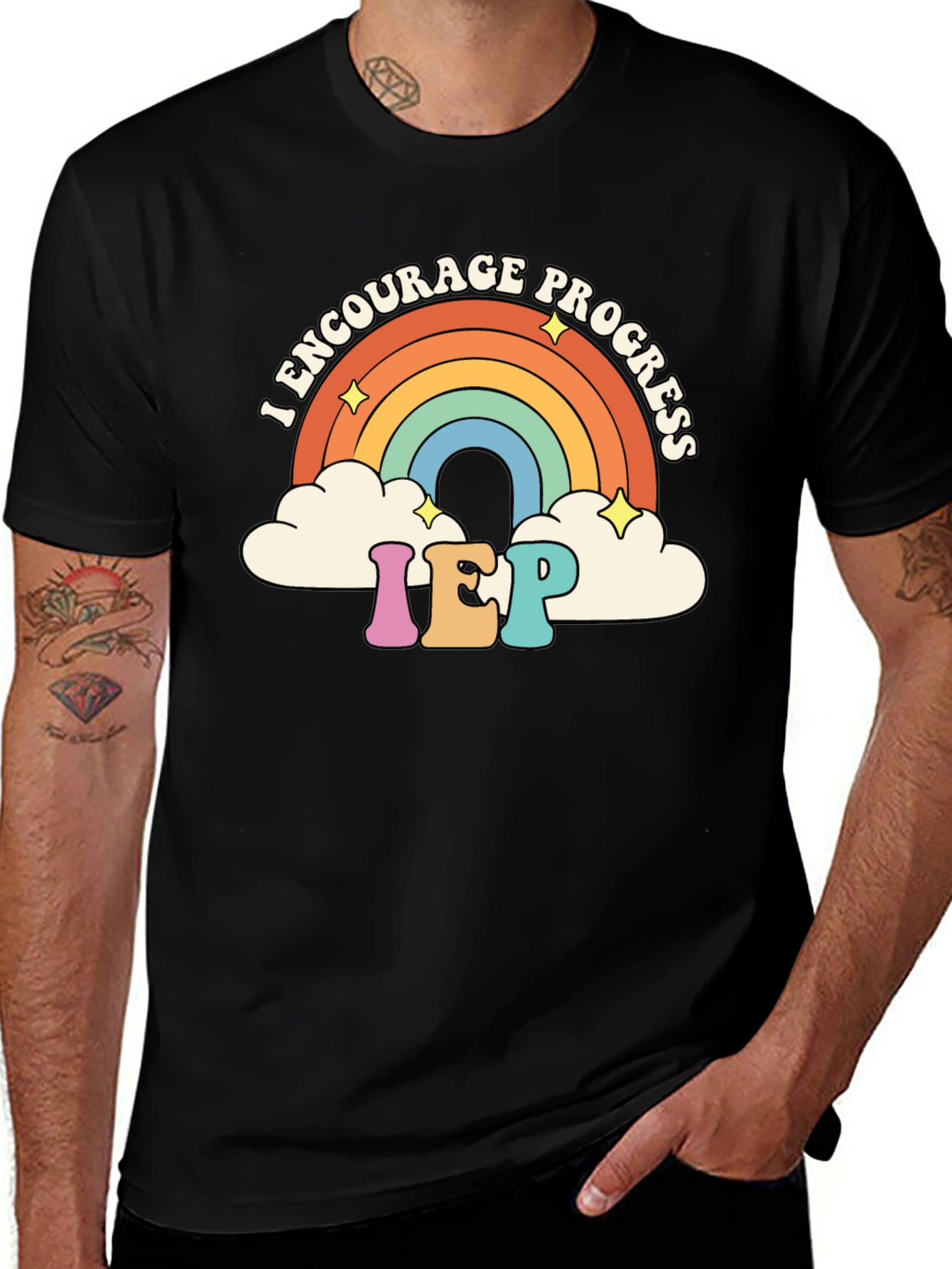 Variant 12 of I Encourage Progress IEP Rainbow T-Shirt