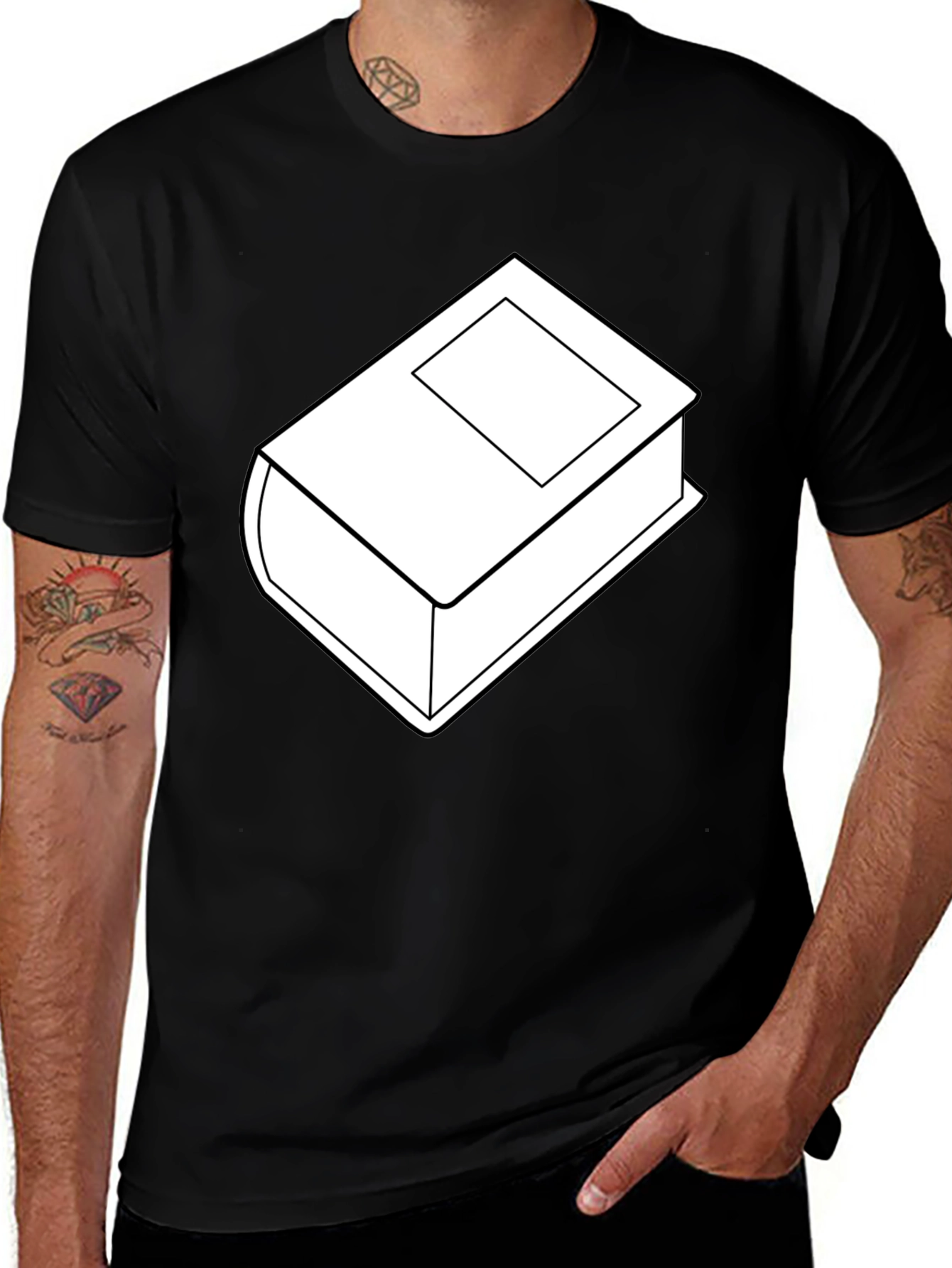 Variant 18 of Book Graphic Black T-Shirt Novelty Tee