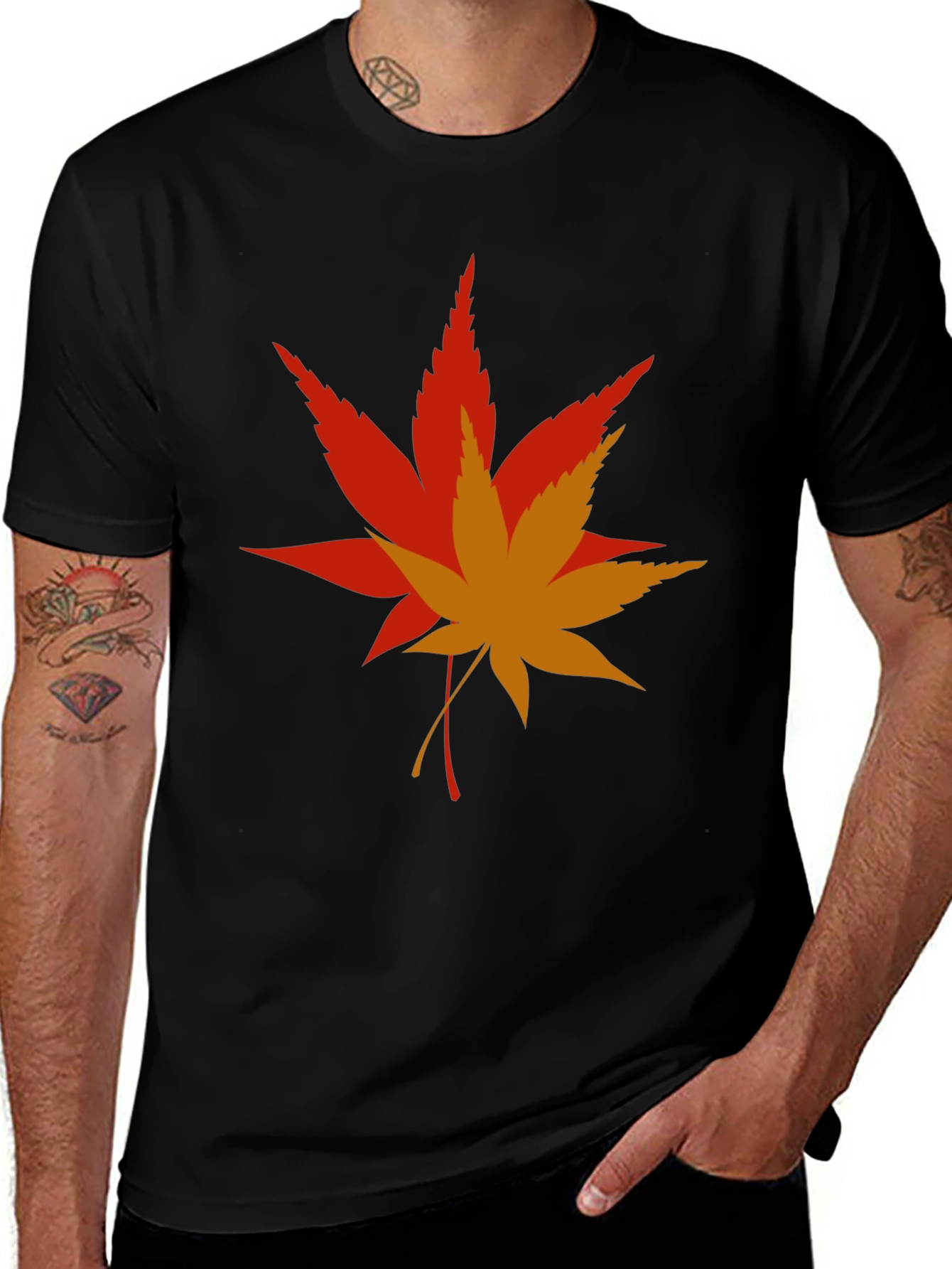 Variant 29 of Autumn Leaf Graphic Tee - Stylish Men's T-Shirt