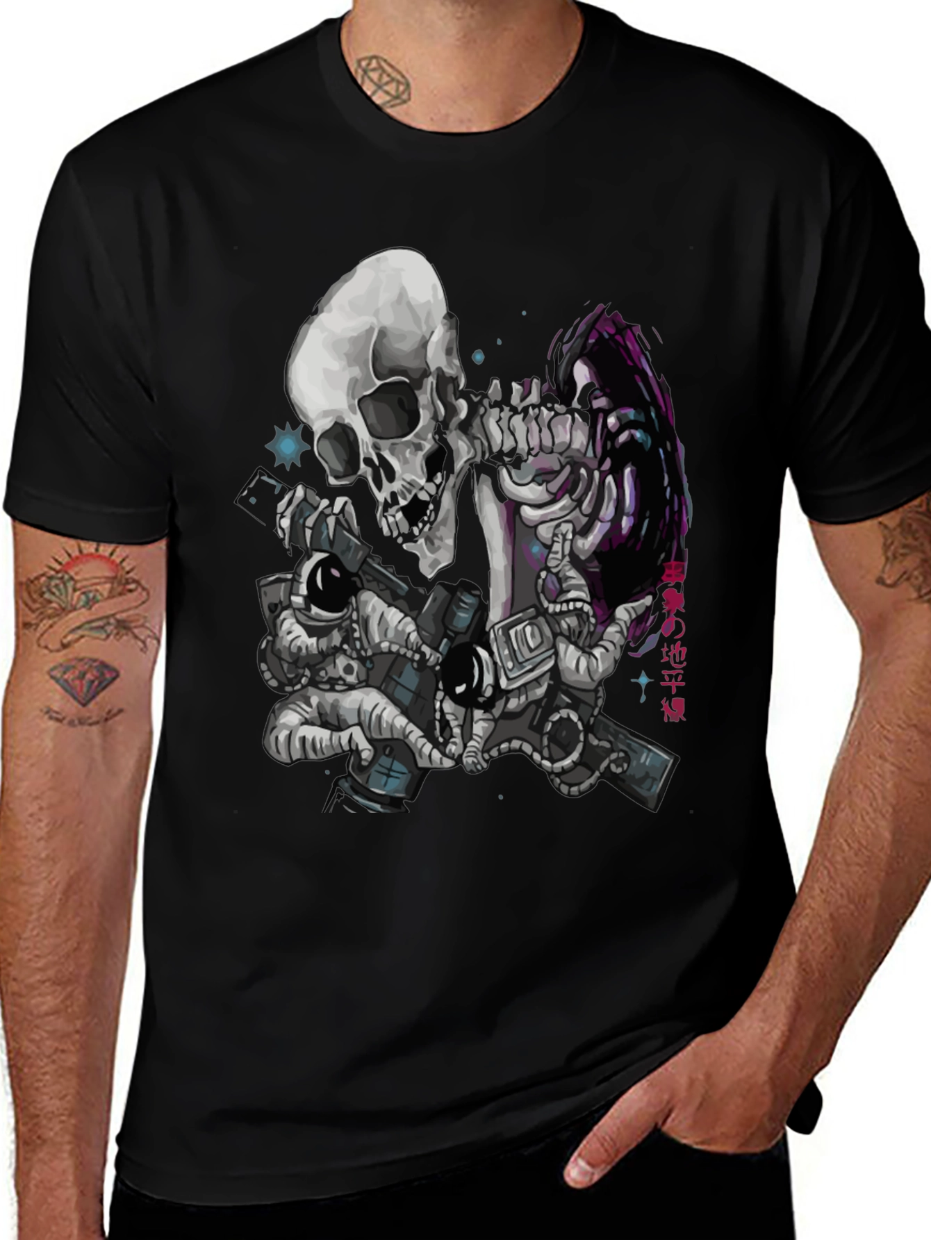 Variant 15 of Astronaut Skeleton Graphic T-Shirt