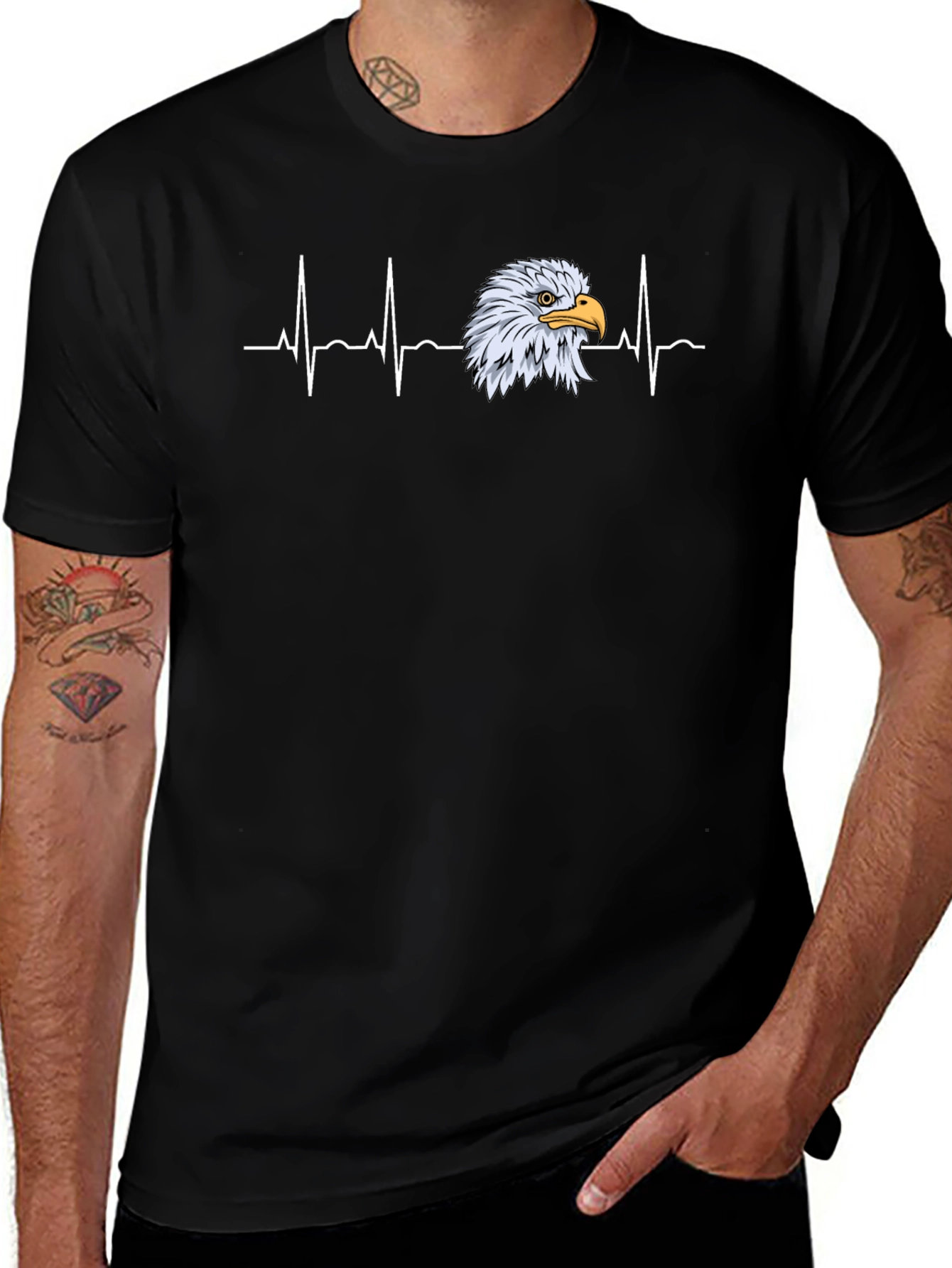 Variant 5 of Eagle Heartbeat Graphic T-Shirt