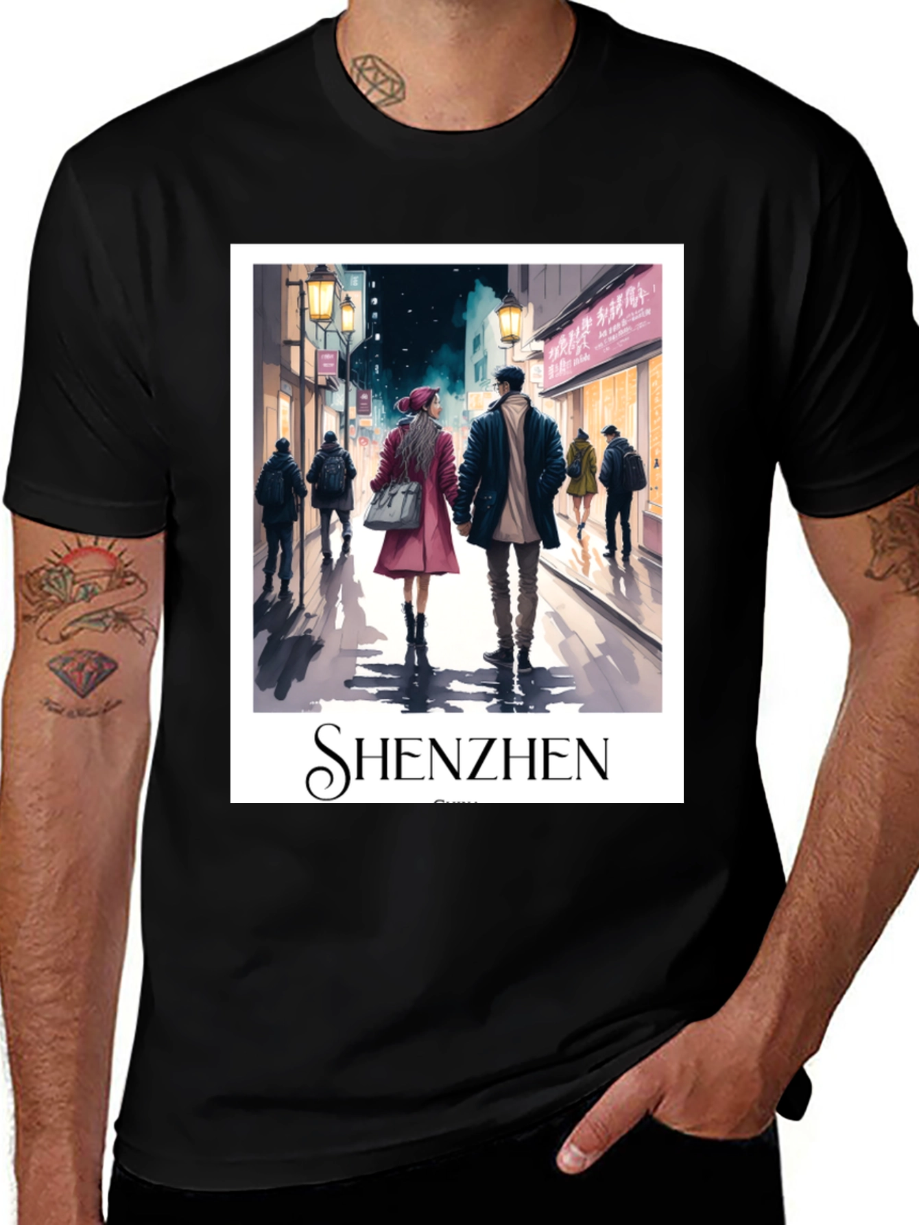 Variant 20 of Shenzhen Cityscape Graphic T-Shirt