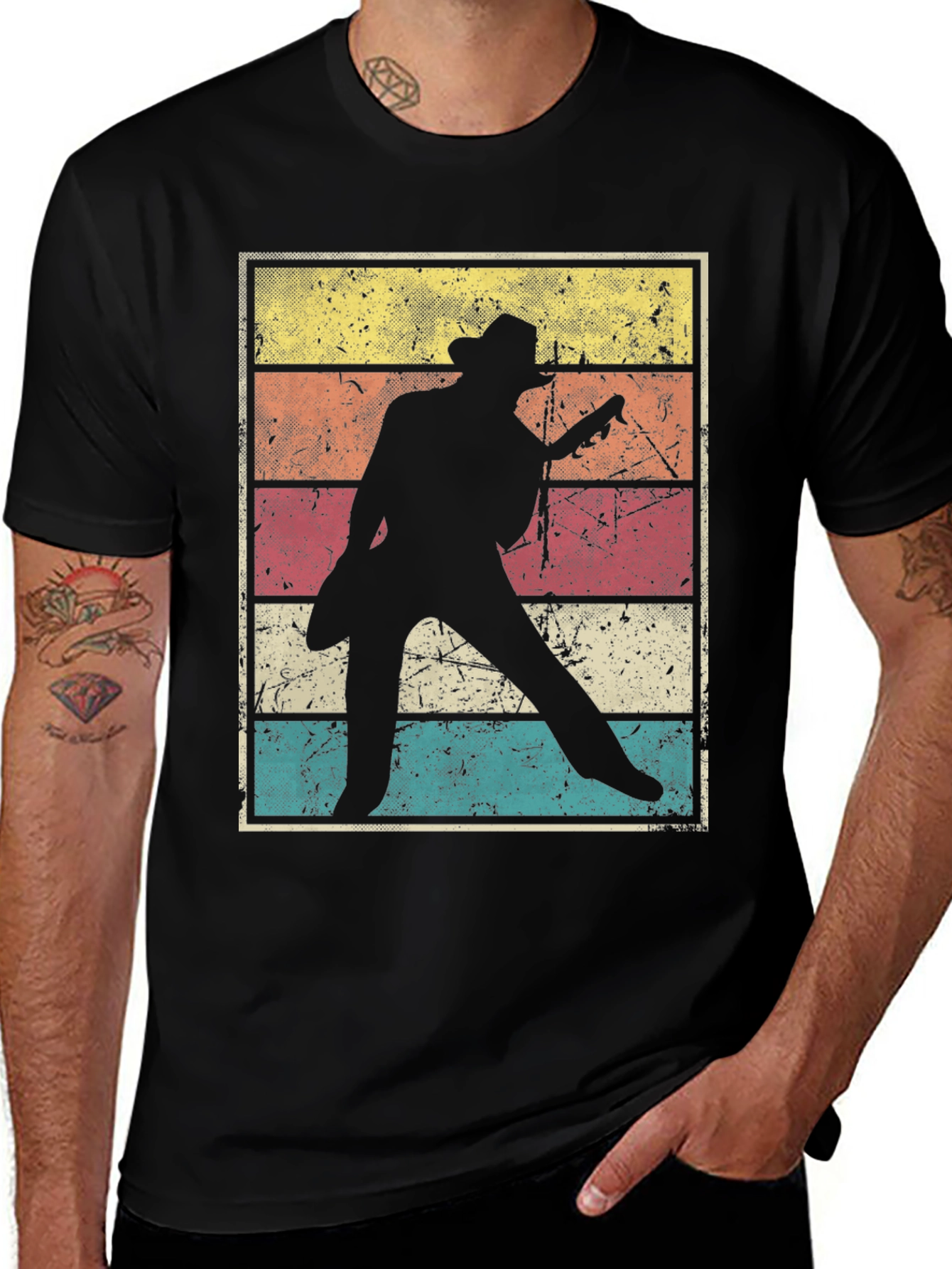 Variant 3 of Retro Guitar Player T-Shirt
