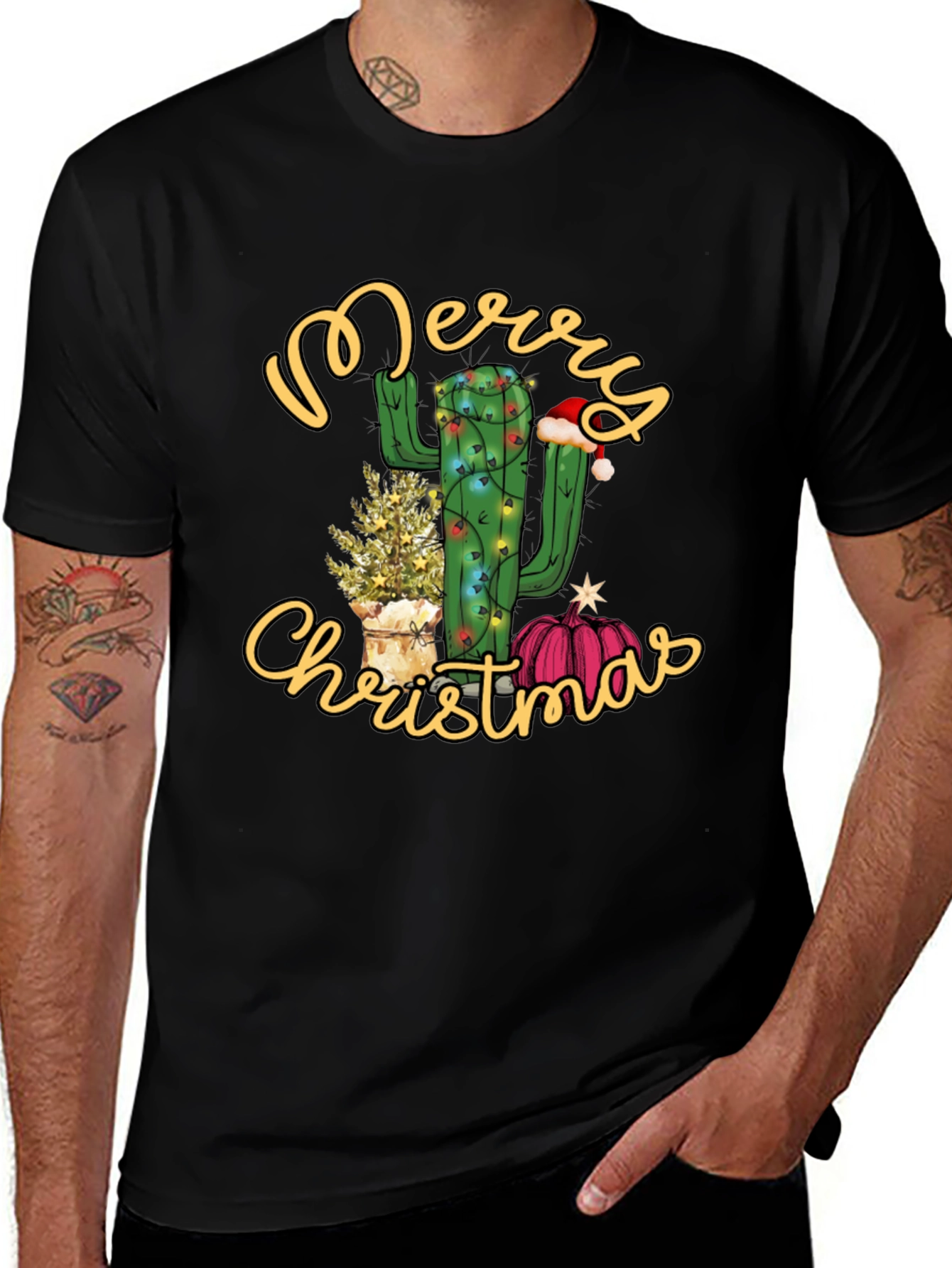 Merry Christmas Cactus Graphic Tee