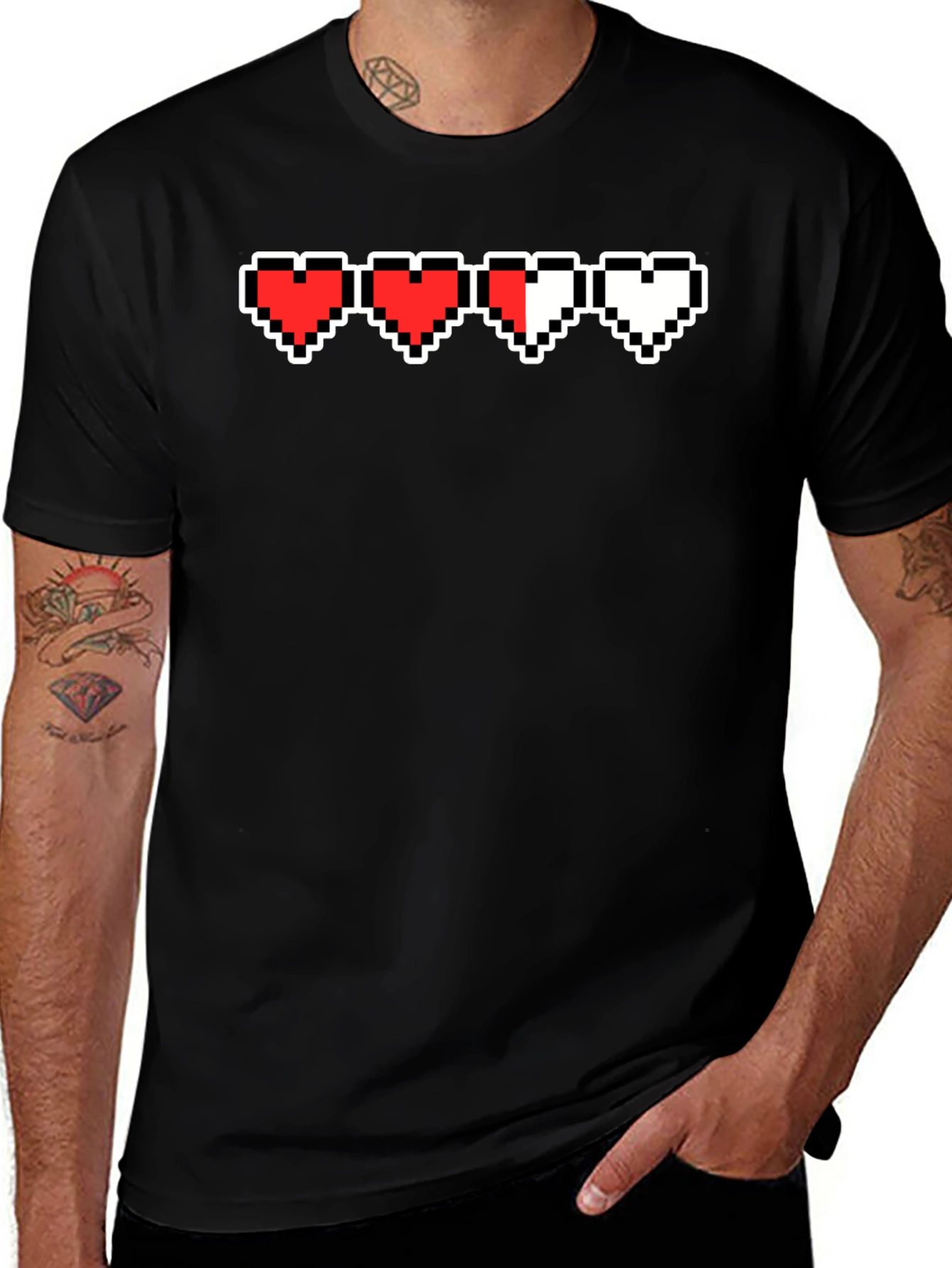 Variant 25 of Pixel Heart Health Bar Gamer T-Shirt