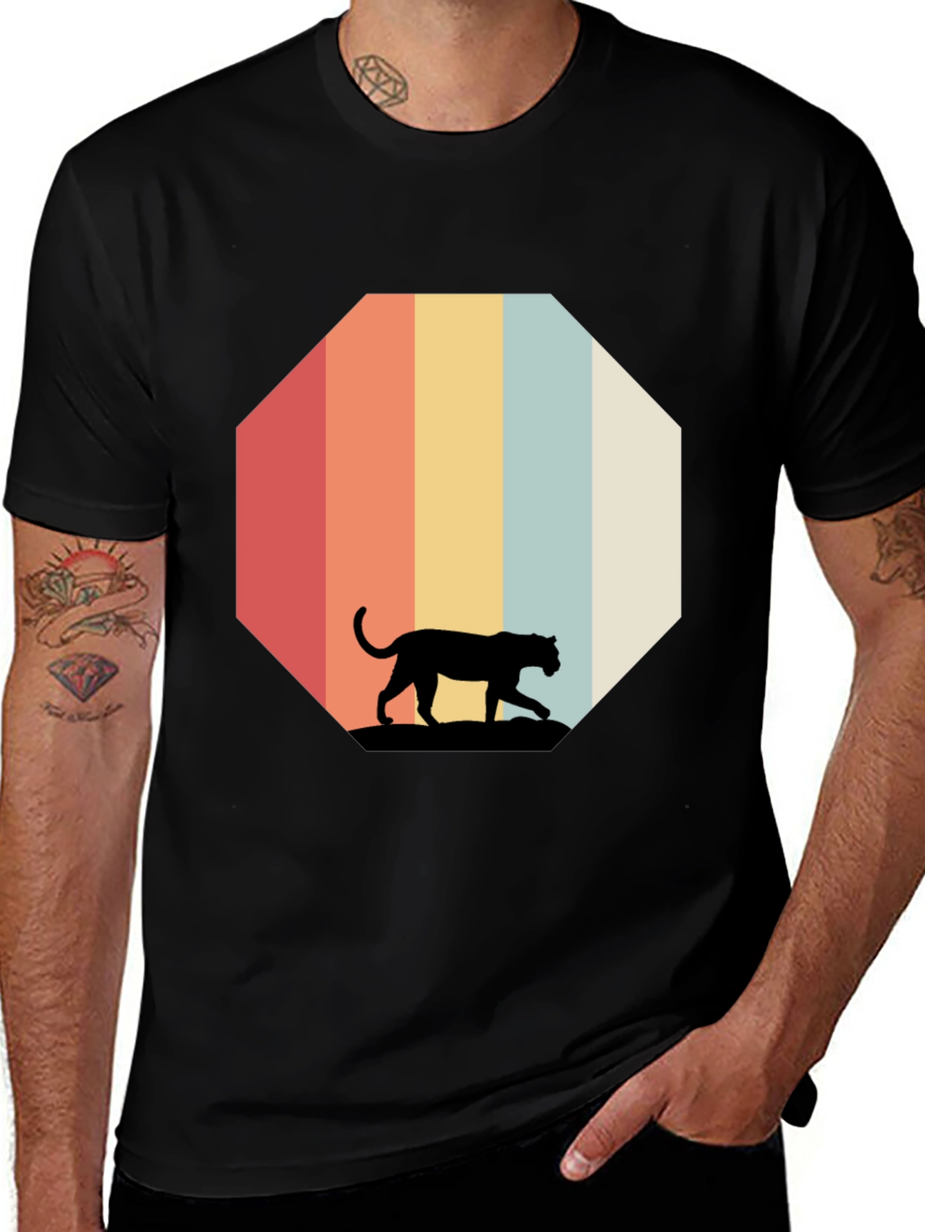 Variant 26 of Retro Panther Graphic Tee - Vintage Style T-Shirt
