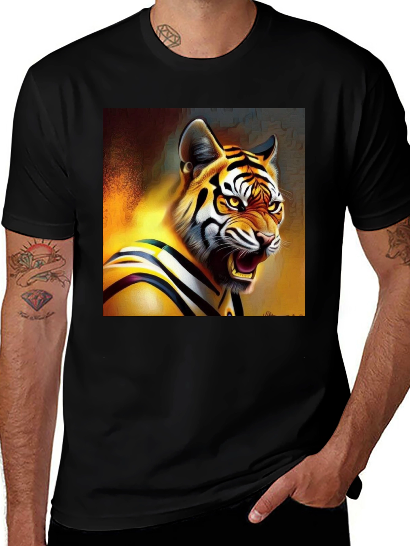 Variant 9 of Tiger Graphic Tee - Fierce Style