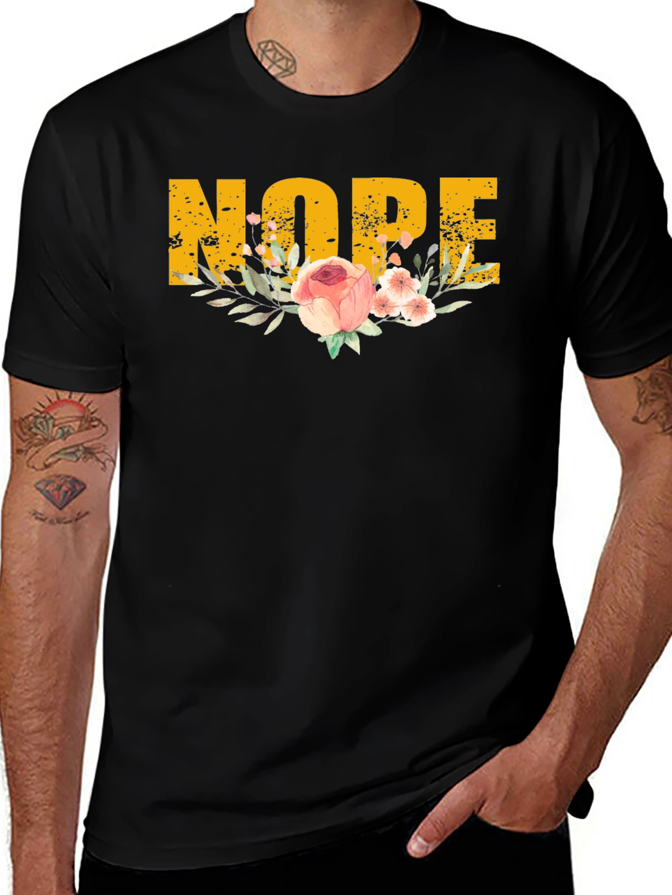 Variant 18 of Floral NOPE Graphic T-Shirt