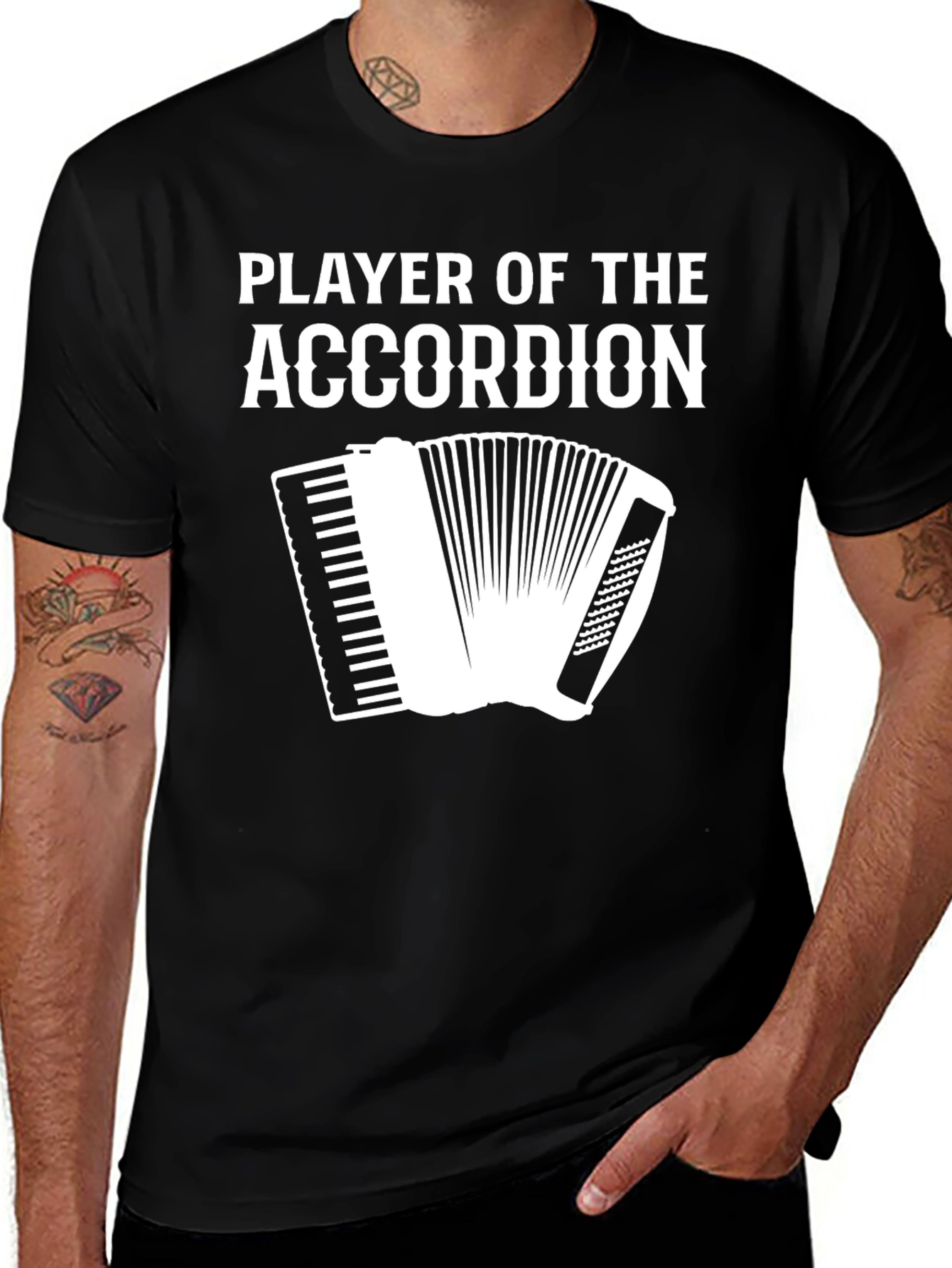 Variant 10 of Accordion Player Graphic Tee - Black
