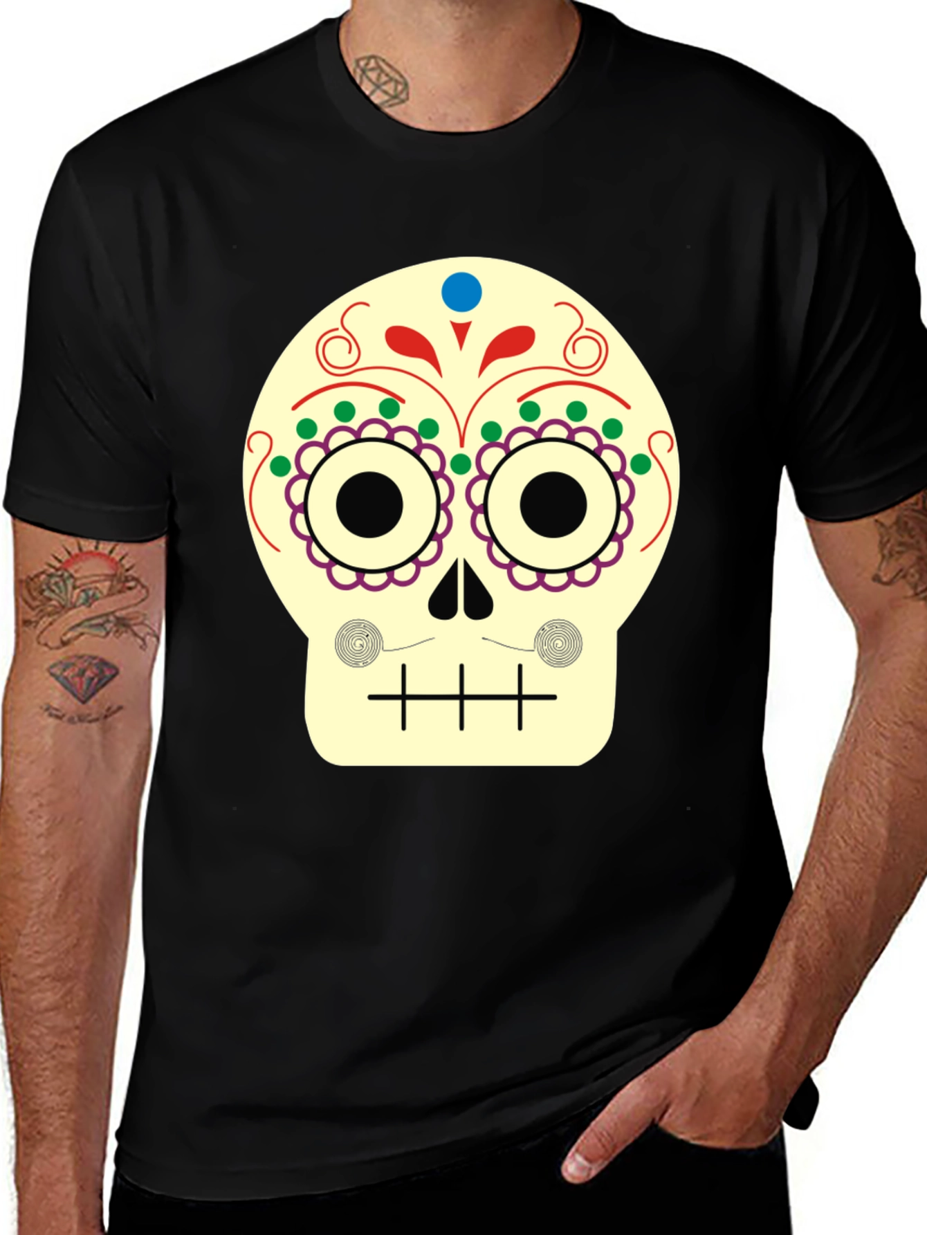 Variant 23 of Day of the Dead Sugar Skull T-Shirt