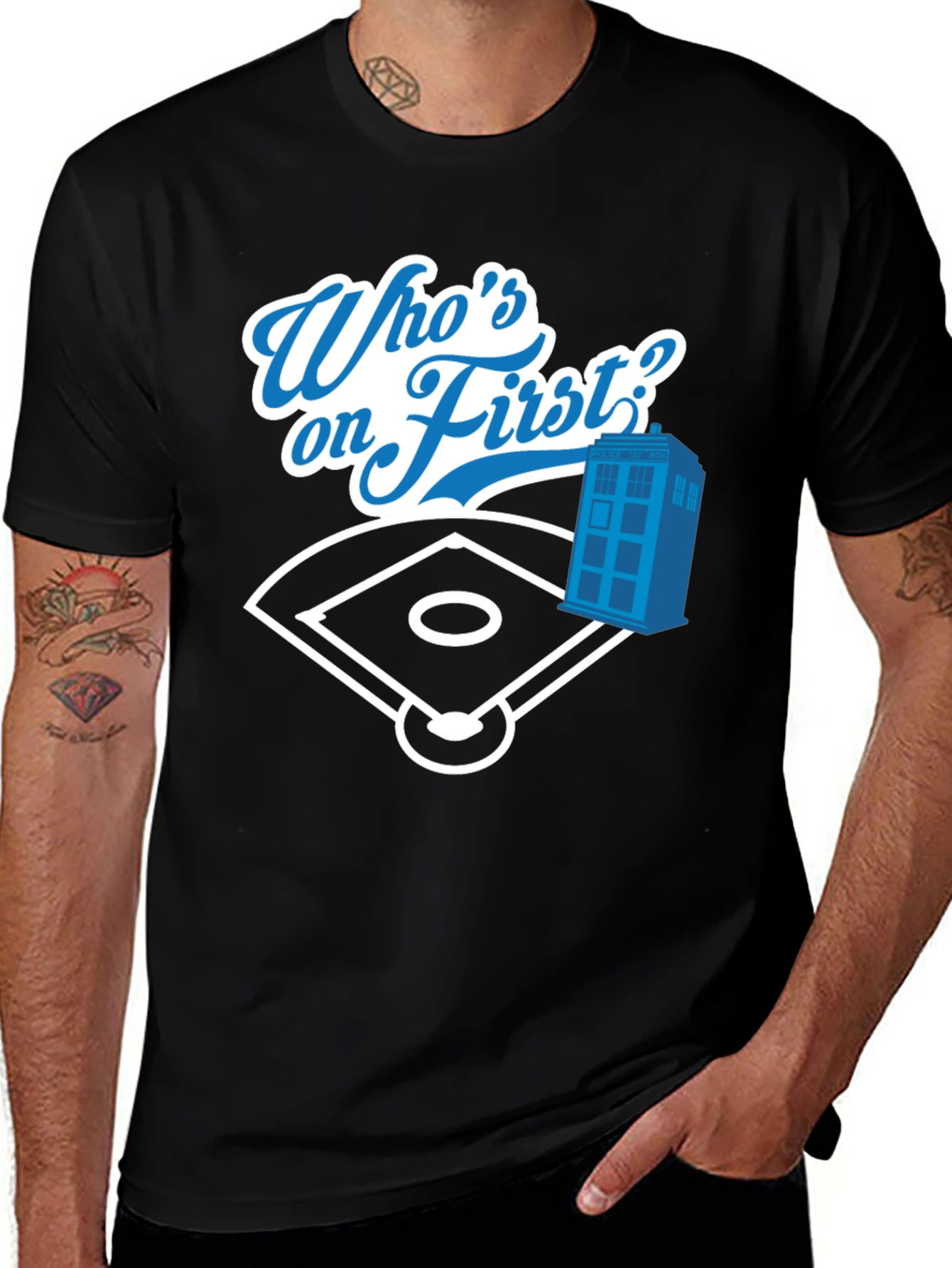 Variant 21 of Who's on First? Baseball T-Shirt