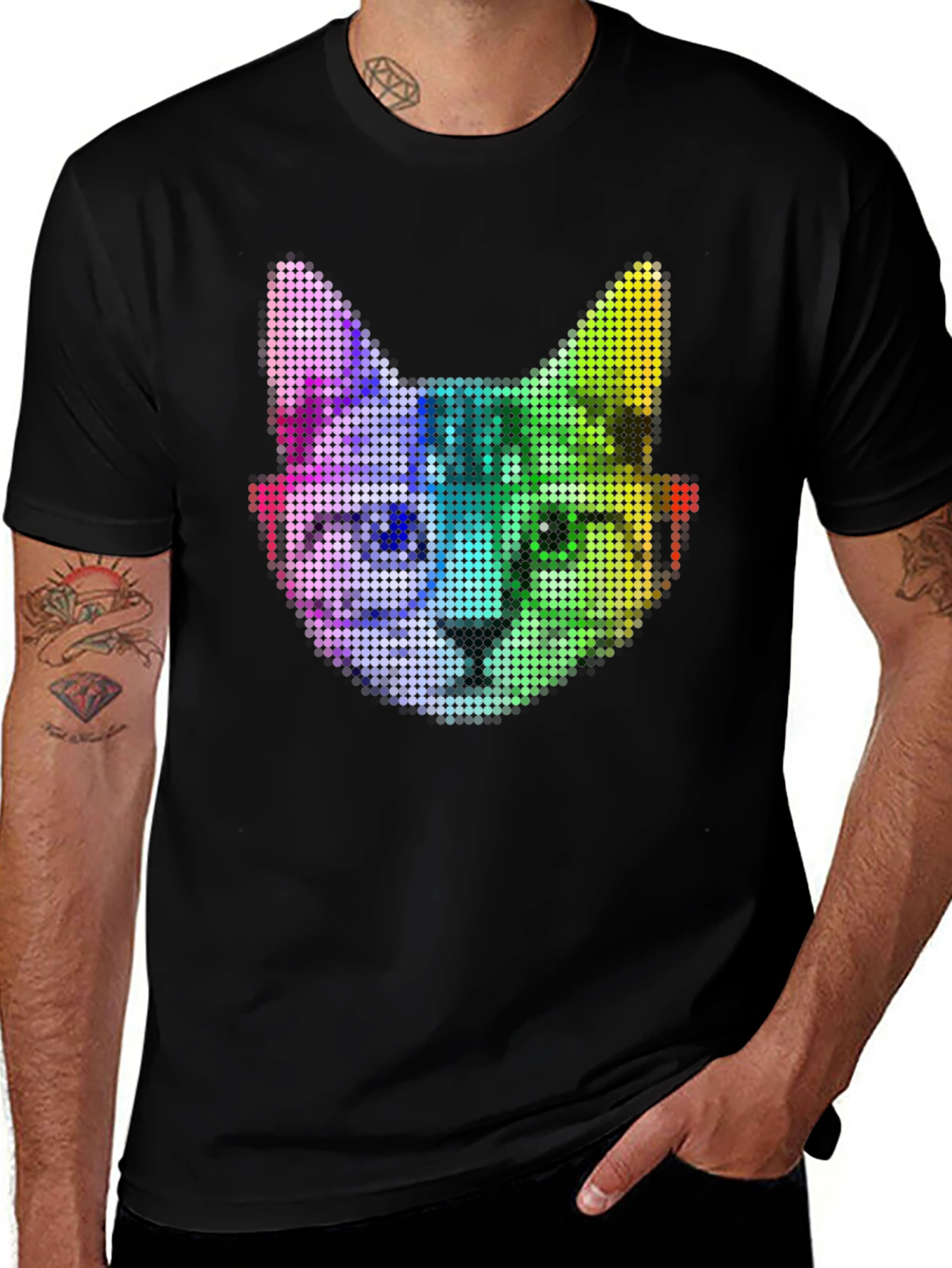 Variant 26 of Rainbow Pixel Cat Graphic T-Shirt