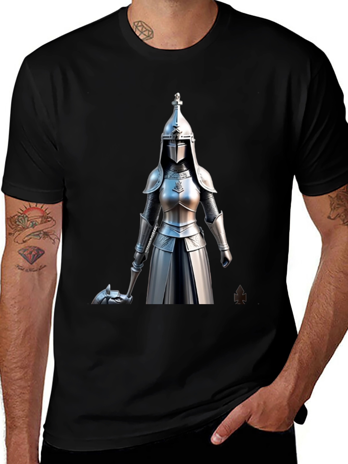 Variant 29 of Knight T-Shirt - Medieval Warrior Design