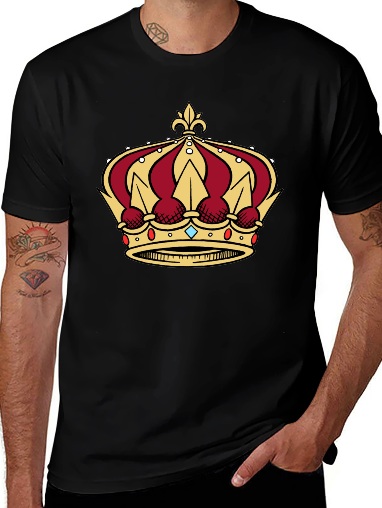 Variant 26 of Royal Crown Graphic Tee - Black