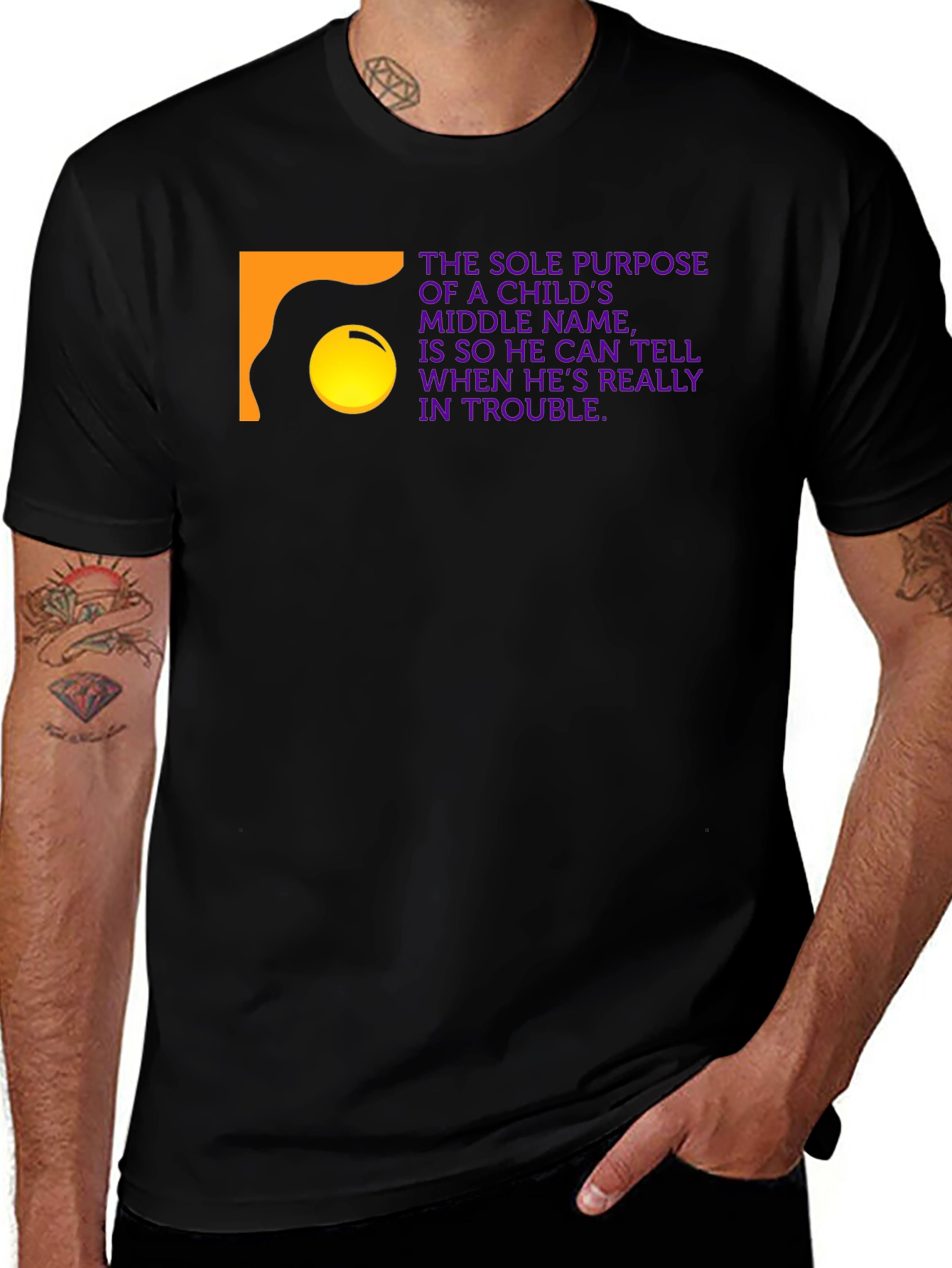 Variant 18 of Sole Purpose Middle Name T-Shirt - Black Crew Neck