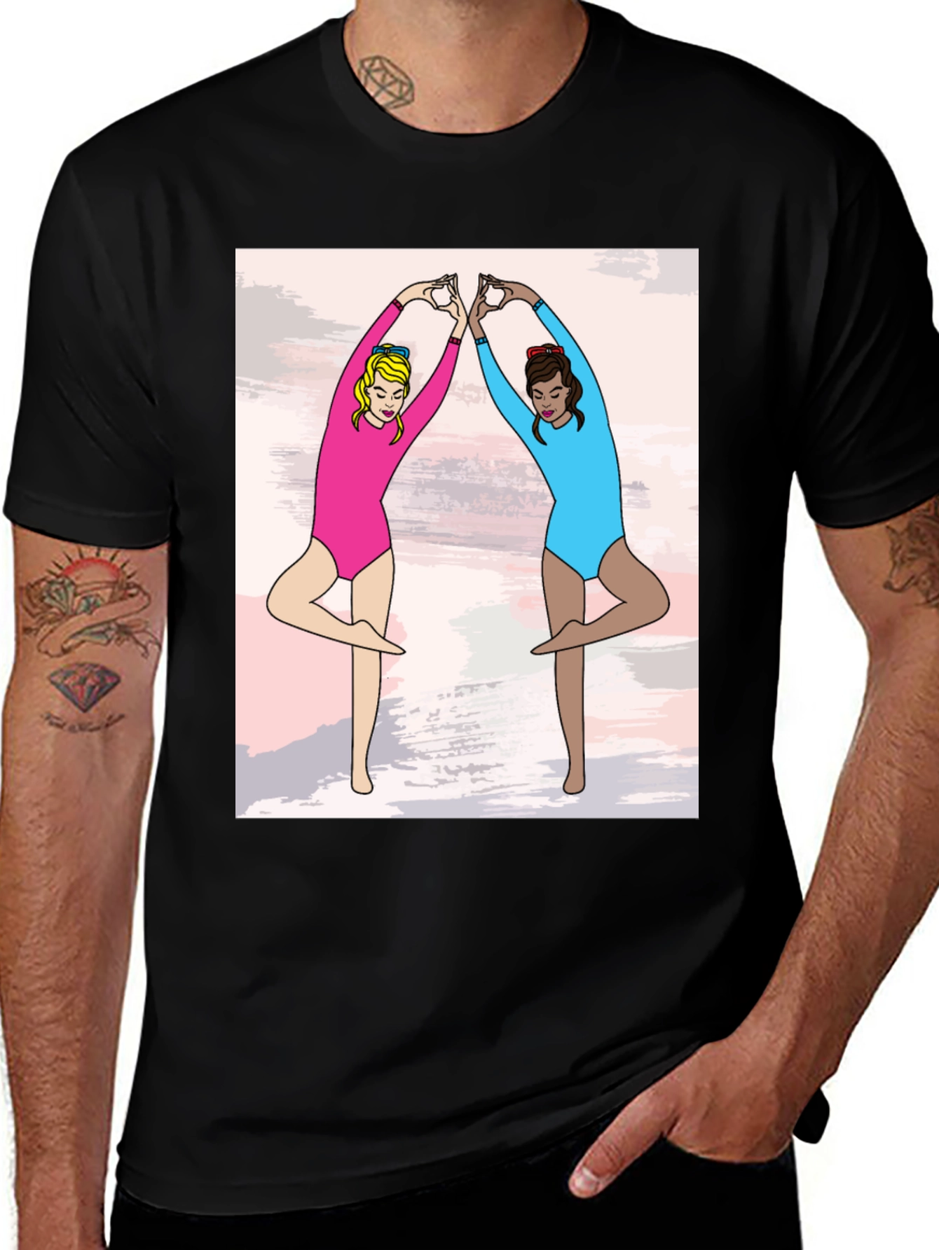 Variant 26 of Gymnastics Duo T-Shirt - Balance and Style!
