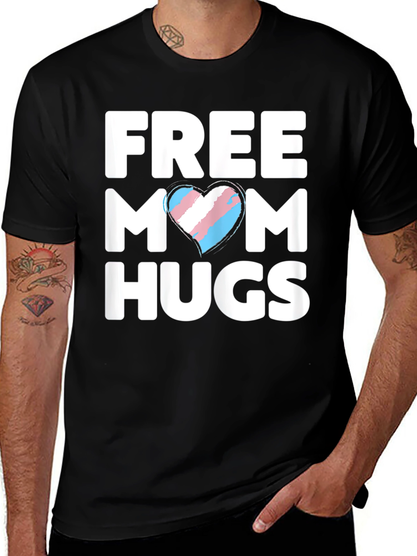 Variant 10 of Free Mom Hugs Transgender Pride T-Shirt