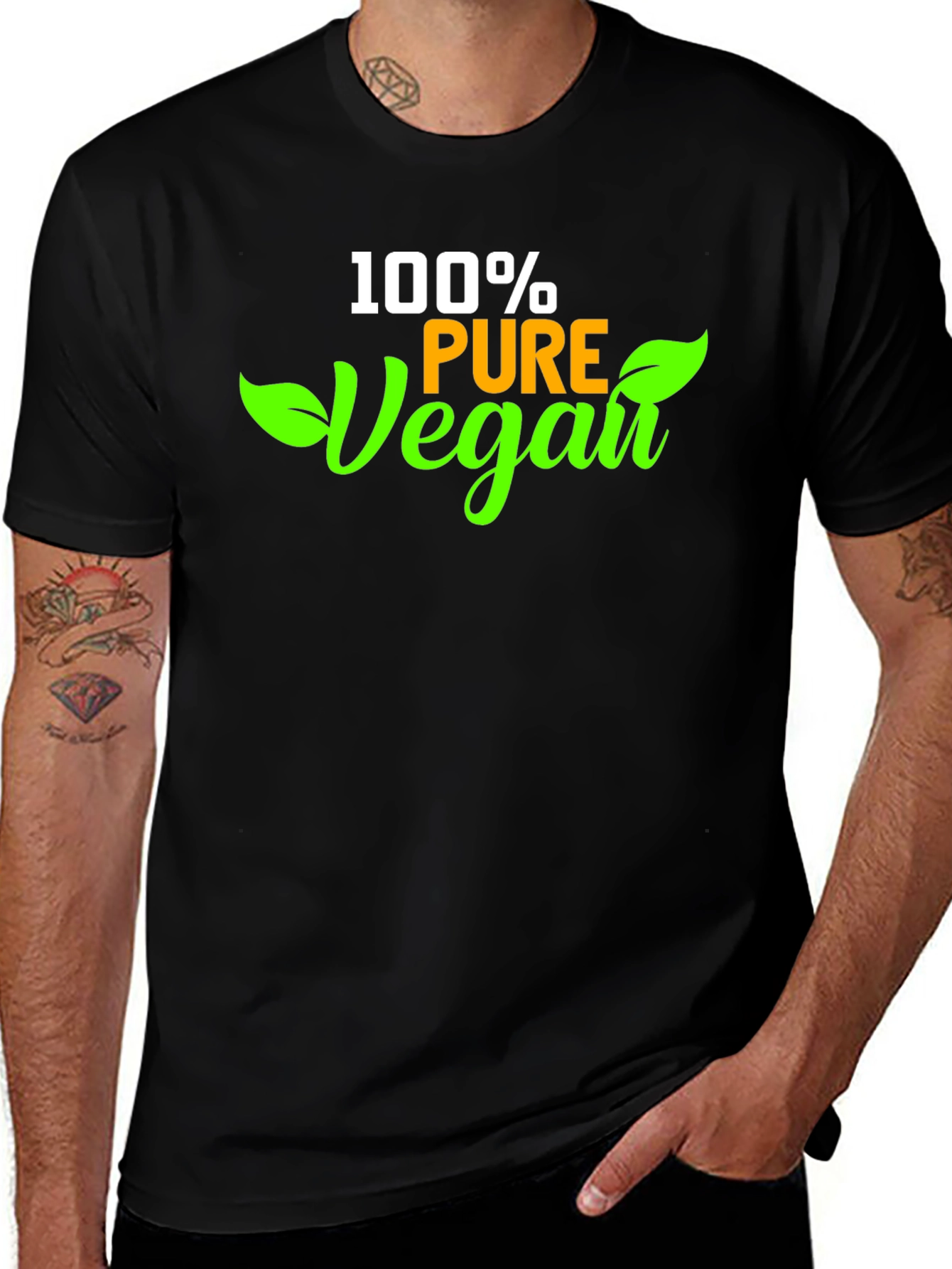 Variant 27 of 100% Pure Vegan Black T-Shirt