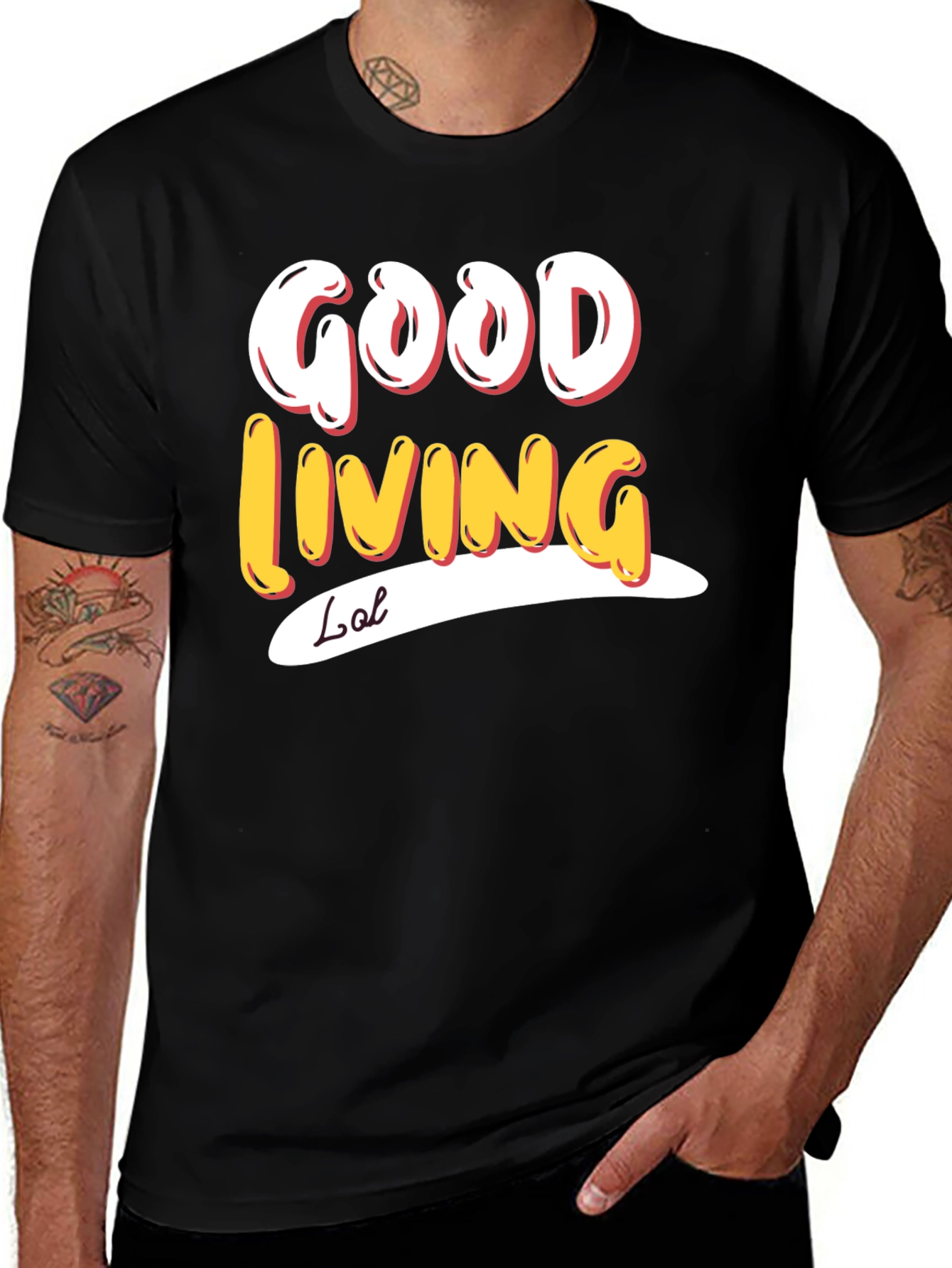 Variant 3 of Good Living Tee - Stylish Graphic Print T-Shirt