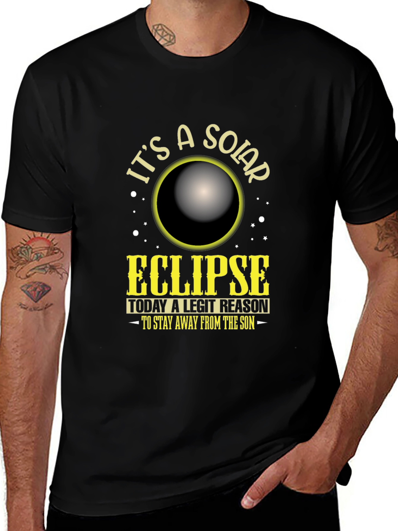 Variant 28 of Solar Eclipse Graphic T-Shirt - Stay Away From The Sun