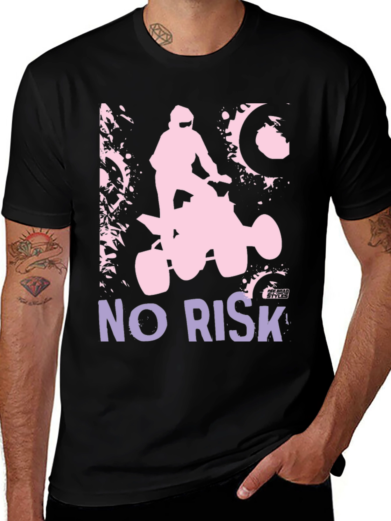 Variant 12 of No Risk Off Road Style ATV T-Shirt