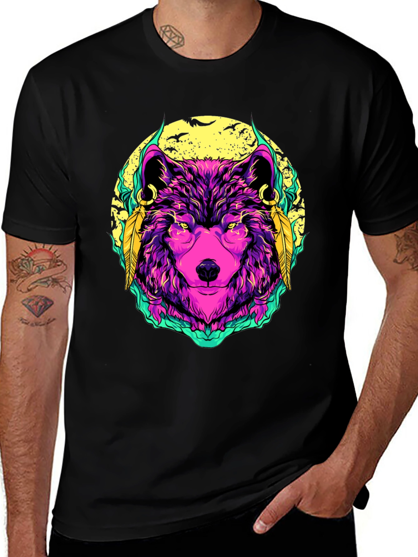 Variant 24 of Wolf Graphic Tee - Vibrant & Bold Design