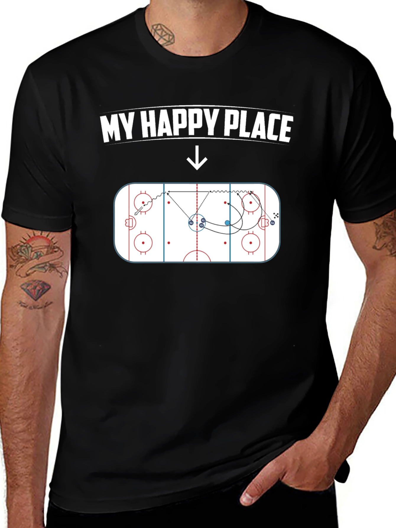 Variant 23 of My Happy Place Hockey Play T-Shirt