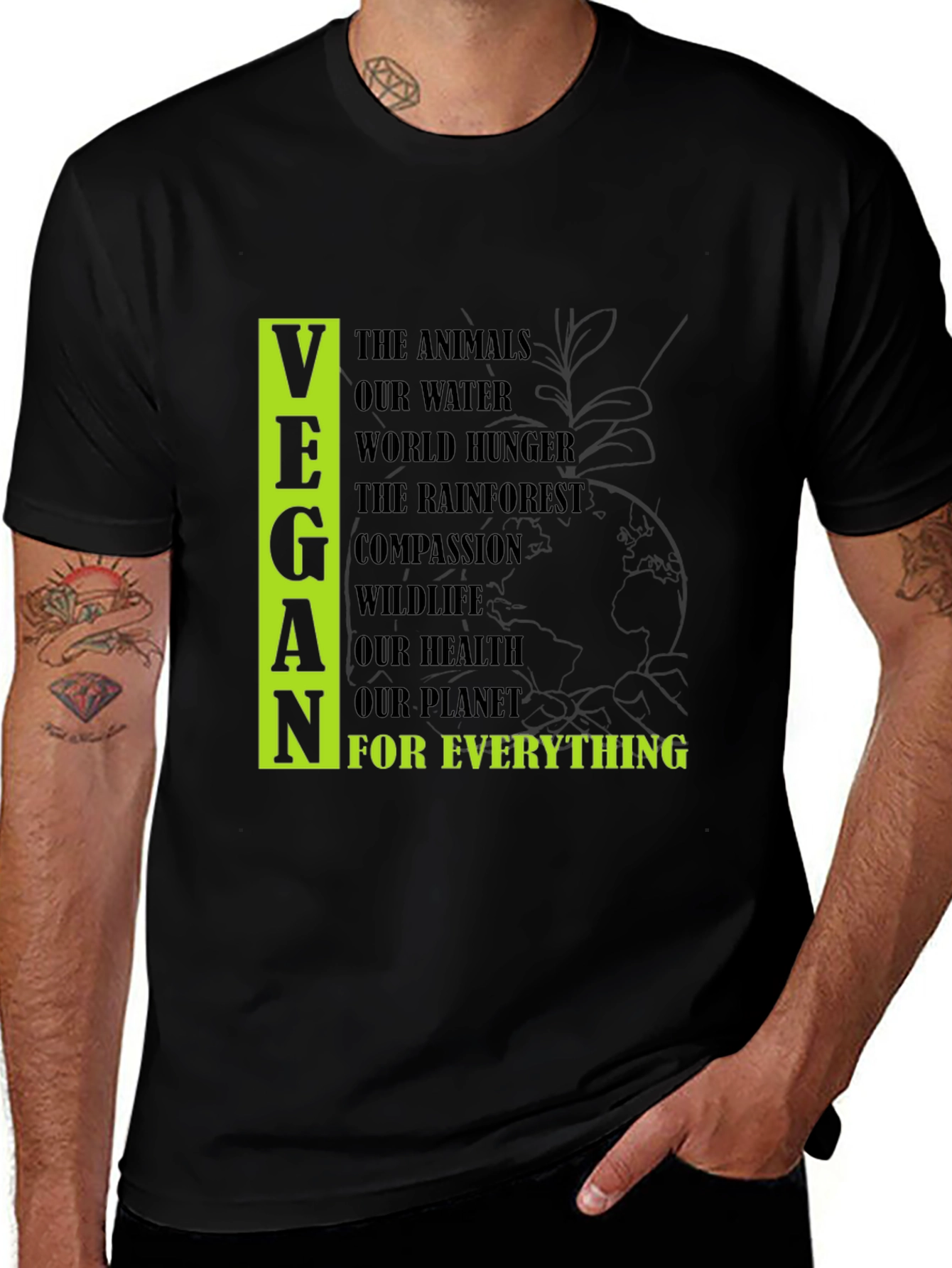 Variant 17 of Vegan Cause Black T-Shirt