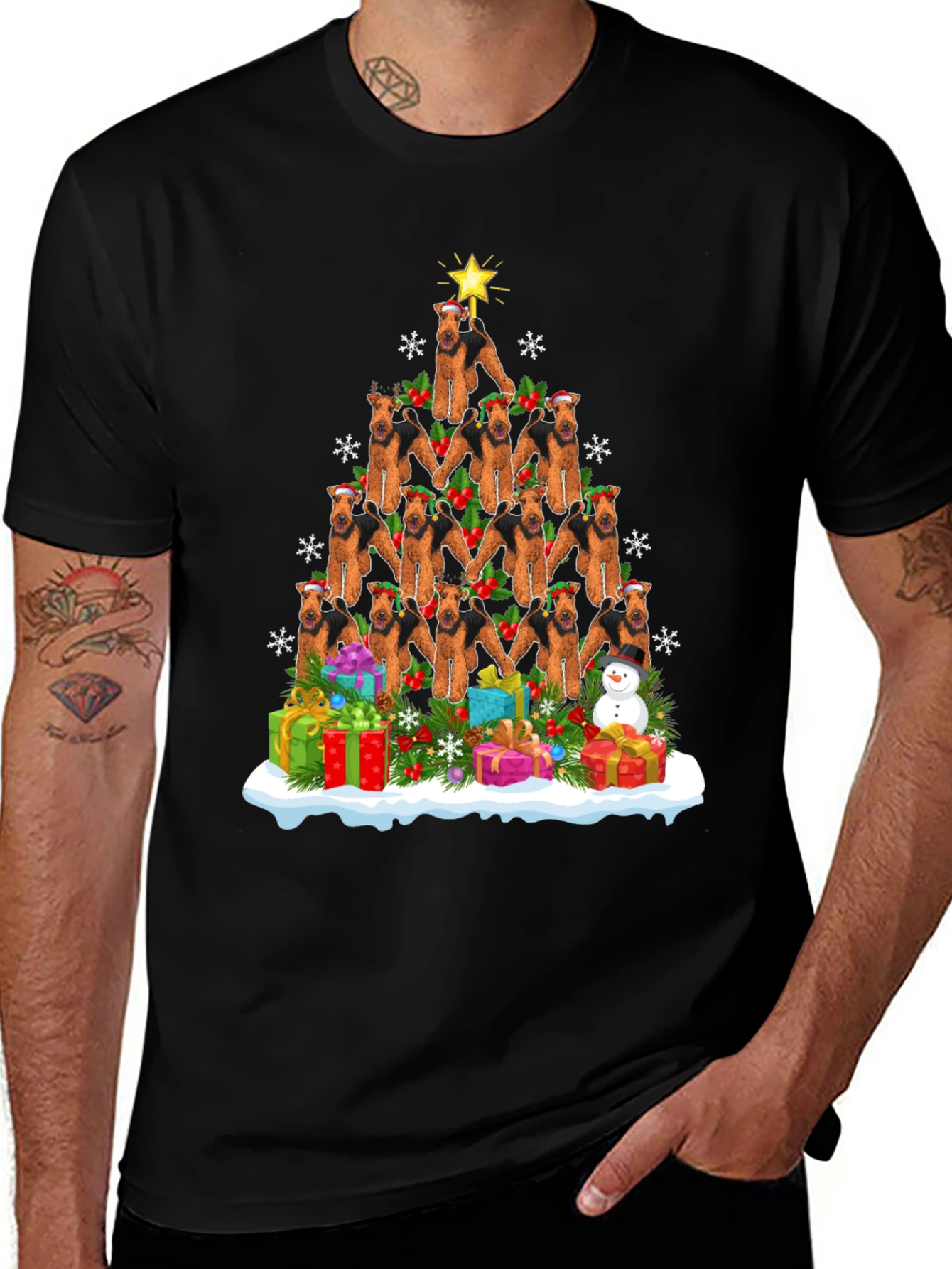 Airedale Terrier Christmas Tree T-Shirt