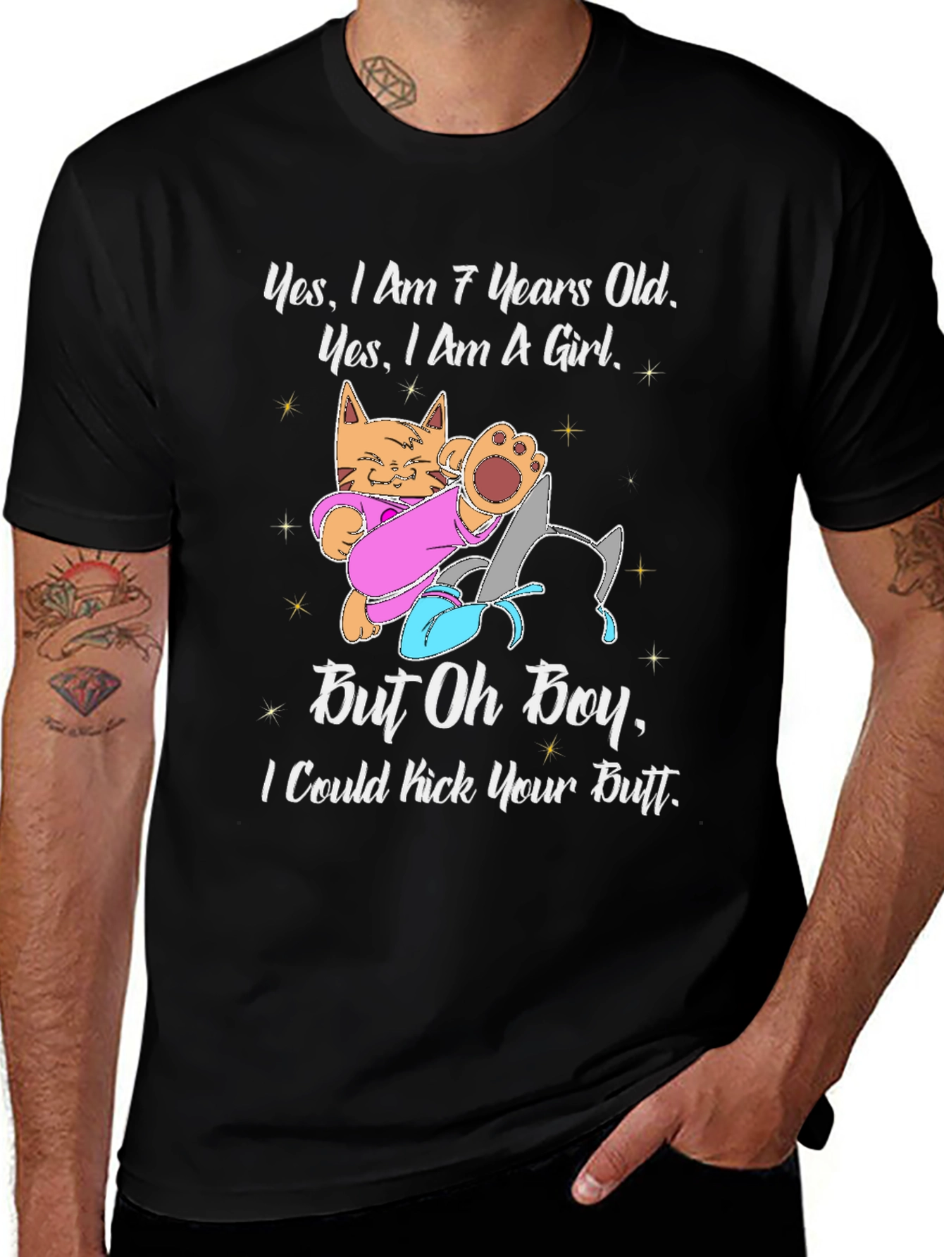 Variant 12 of Funny 7-Year-Old Girl Cat T-Shirt