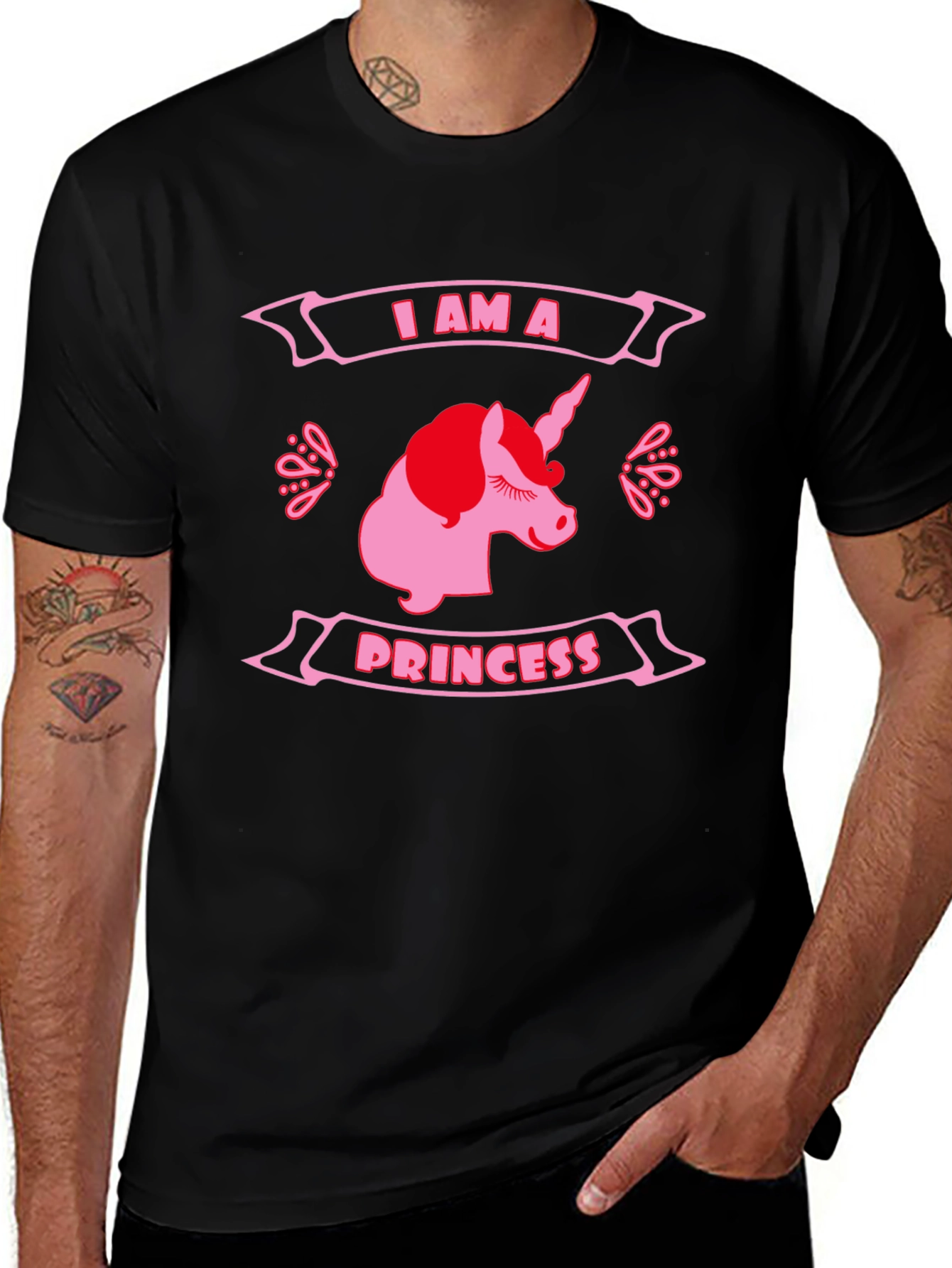 Variant 16 of I Am A Princess Unicorn Graphic T-Shirt - Black