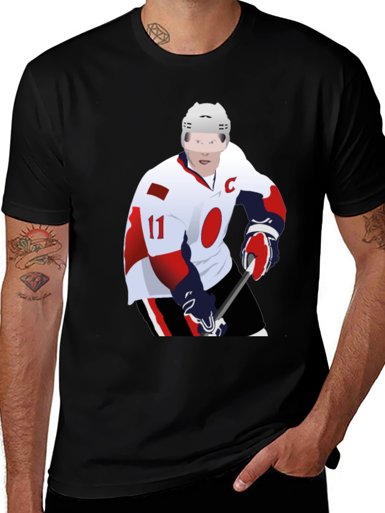 Variant 6 of Hockey Player Graphic T-Shirt - Sports Fan Apparel