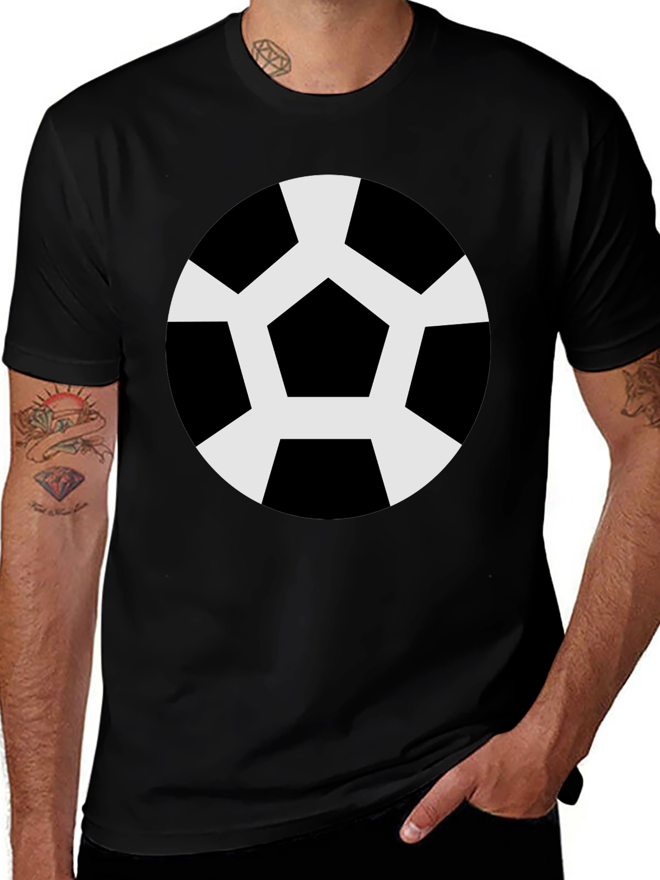 Variant 28 of Black Soccer Ball Graphic Tee