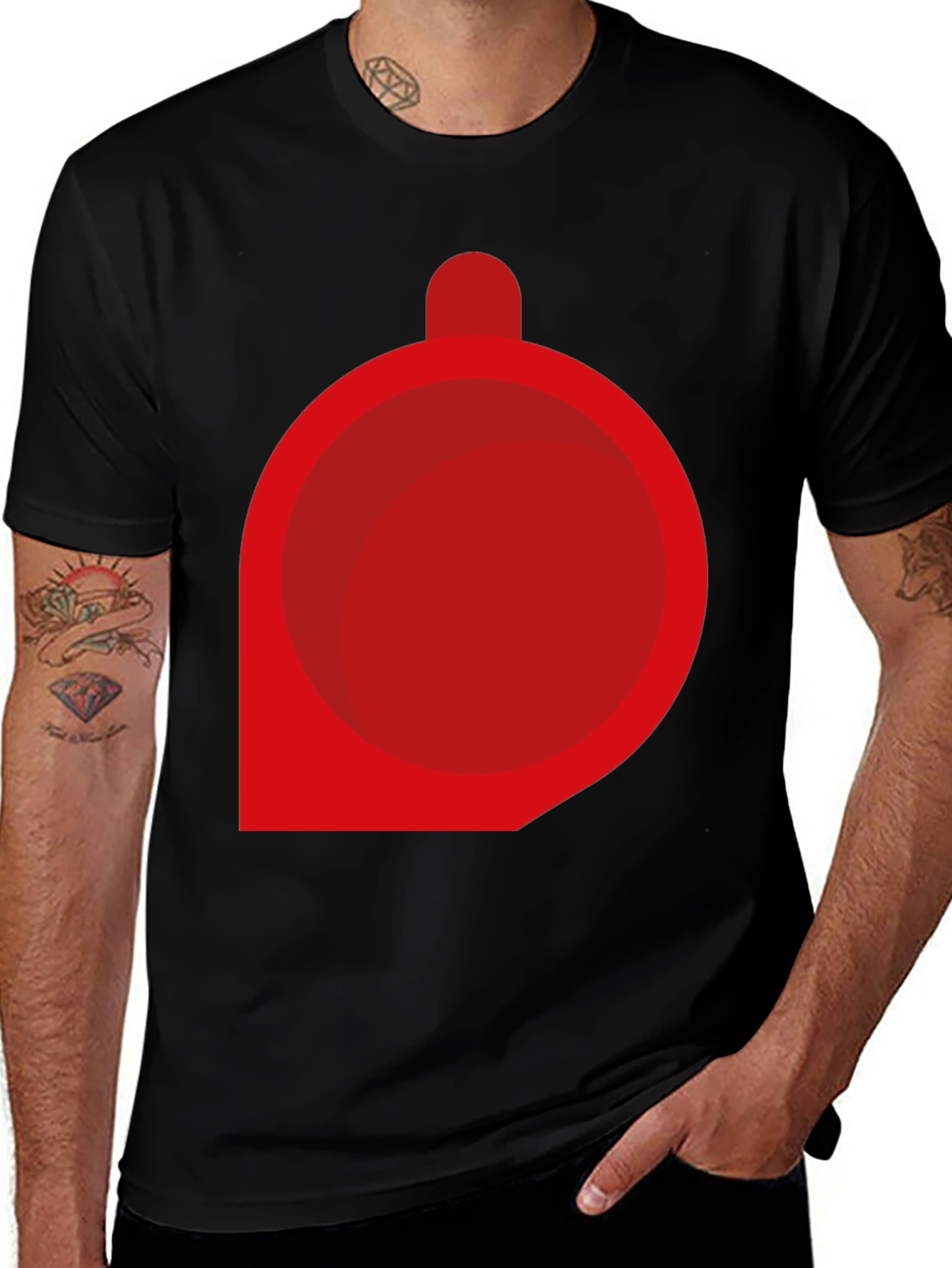 Variant 24 of Minimalist Red Ornament Graphic T-Shirt