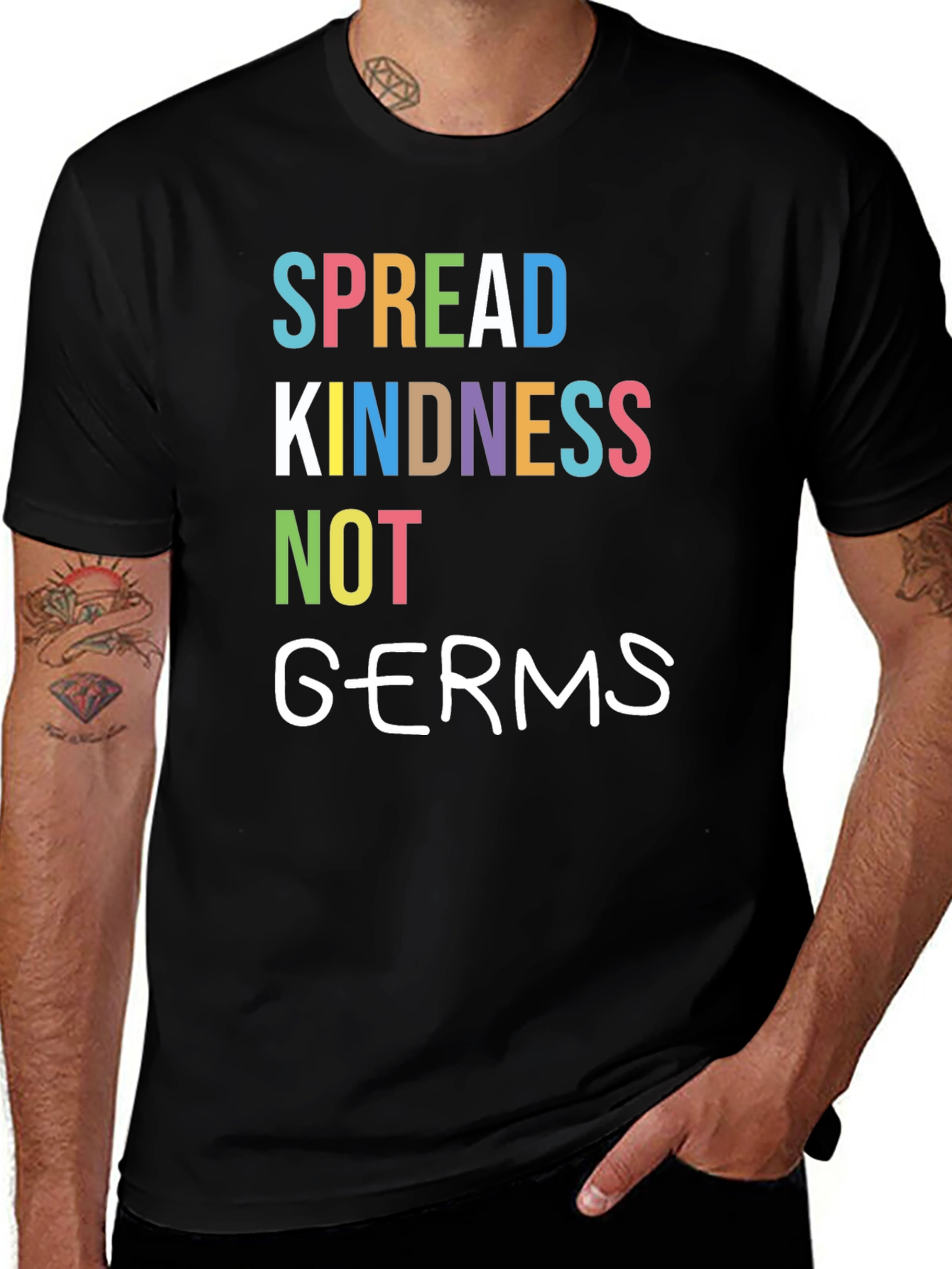 Spread Kindness Not Germs T-Shirt - Black