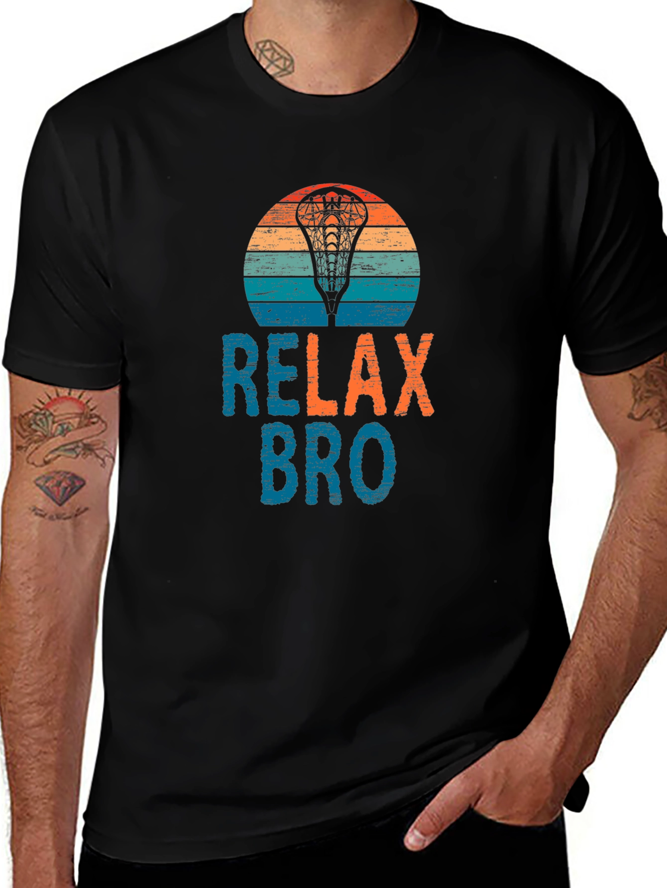 Variant 3 of Relax Bro Lacrosse Graphic Tee
