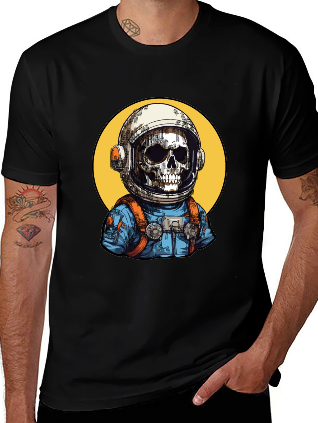 Variant 14 of Astronaut Skeleton Graphic T-Shirt - Cool Space Tee