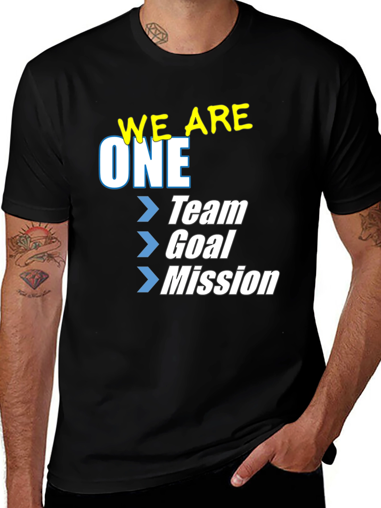 Variant 8 of We Are One Team Goal Mission T-Shirt - Black