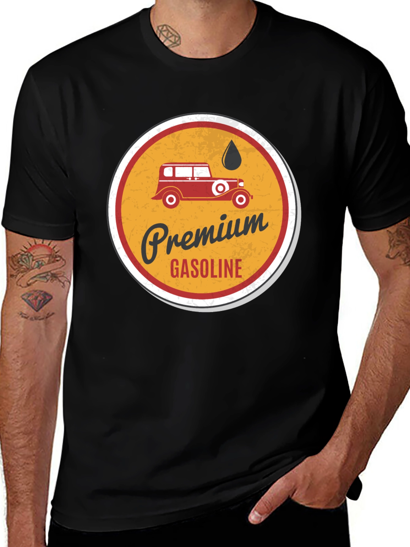 Variant 17 of Premium Gasoline Vintage Car T-Shirt
