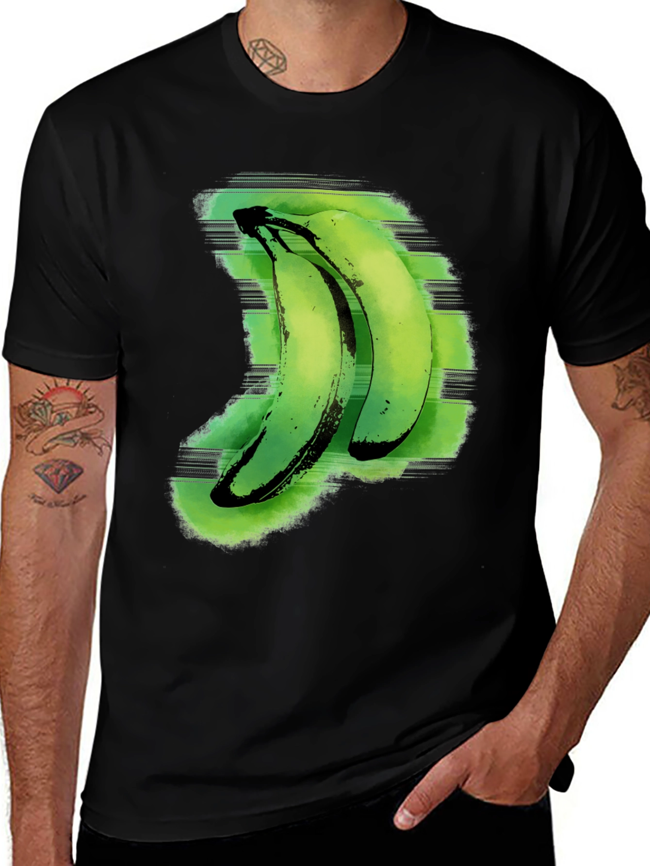Variant 18 of Green Banana Graphic Tee - Unique Fruit Design
