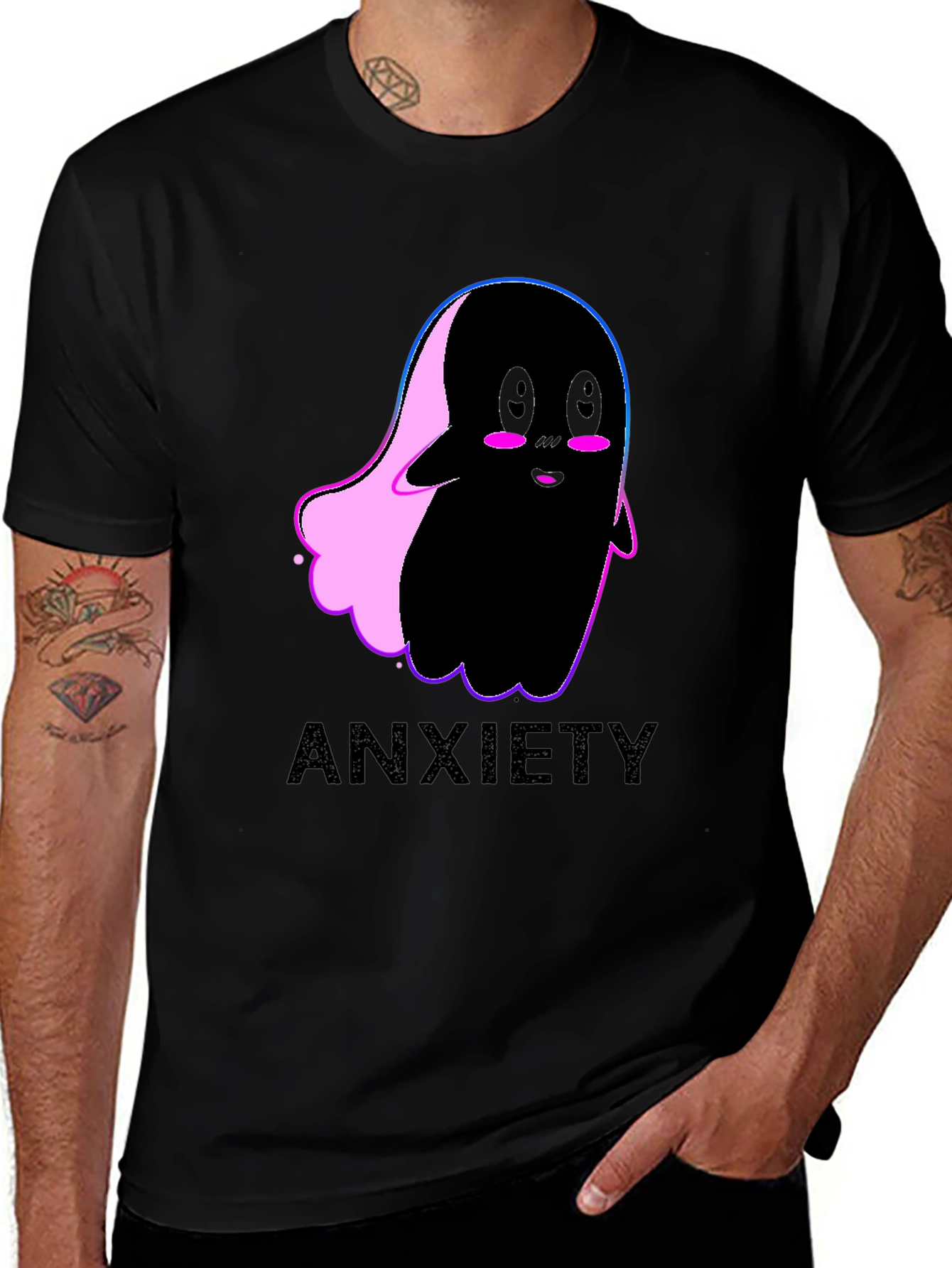 Variant 10 of Anxiety Ghost Graphic Tee - Trendy Comfort