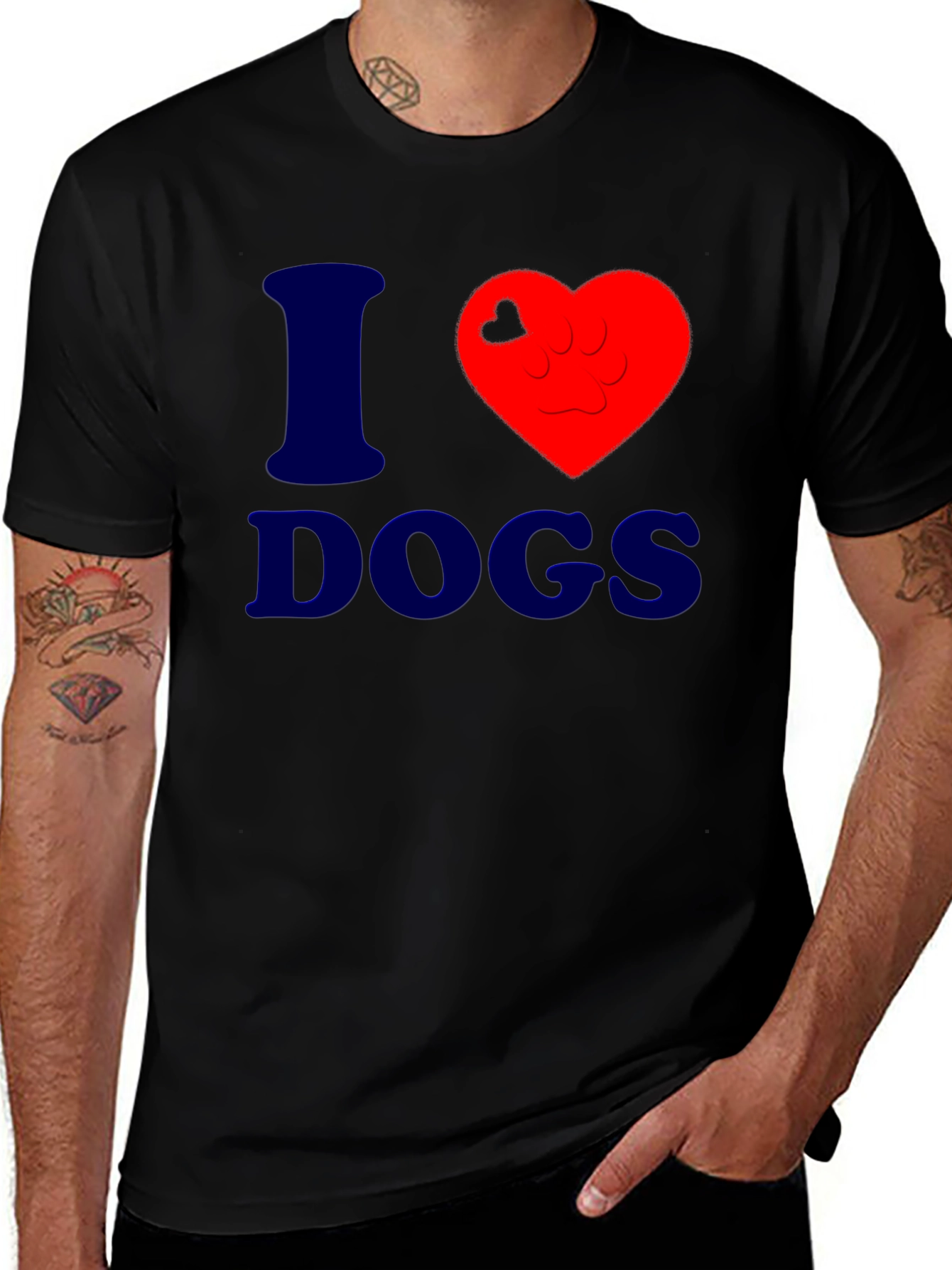 Variant 26 of I Heart Dogs Graphic Tee - Stylish Comfort